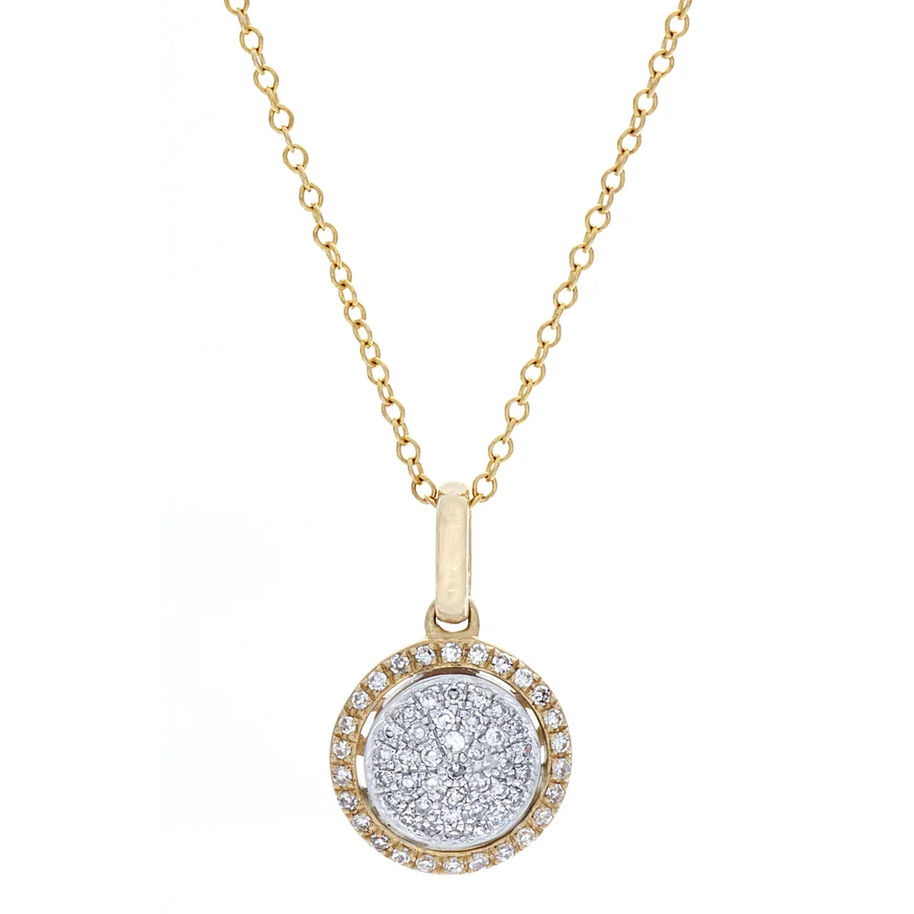 18k YG Diamond Abstract Shape Charm Pendant