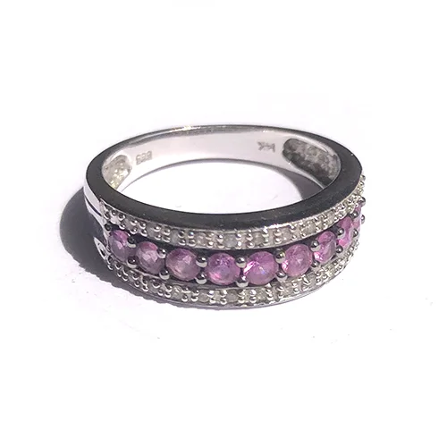 Pink Sapphire &amp; Diamond Ring
