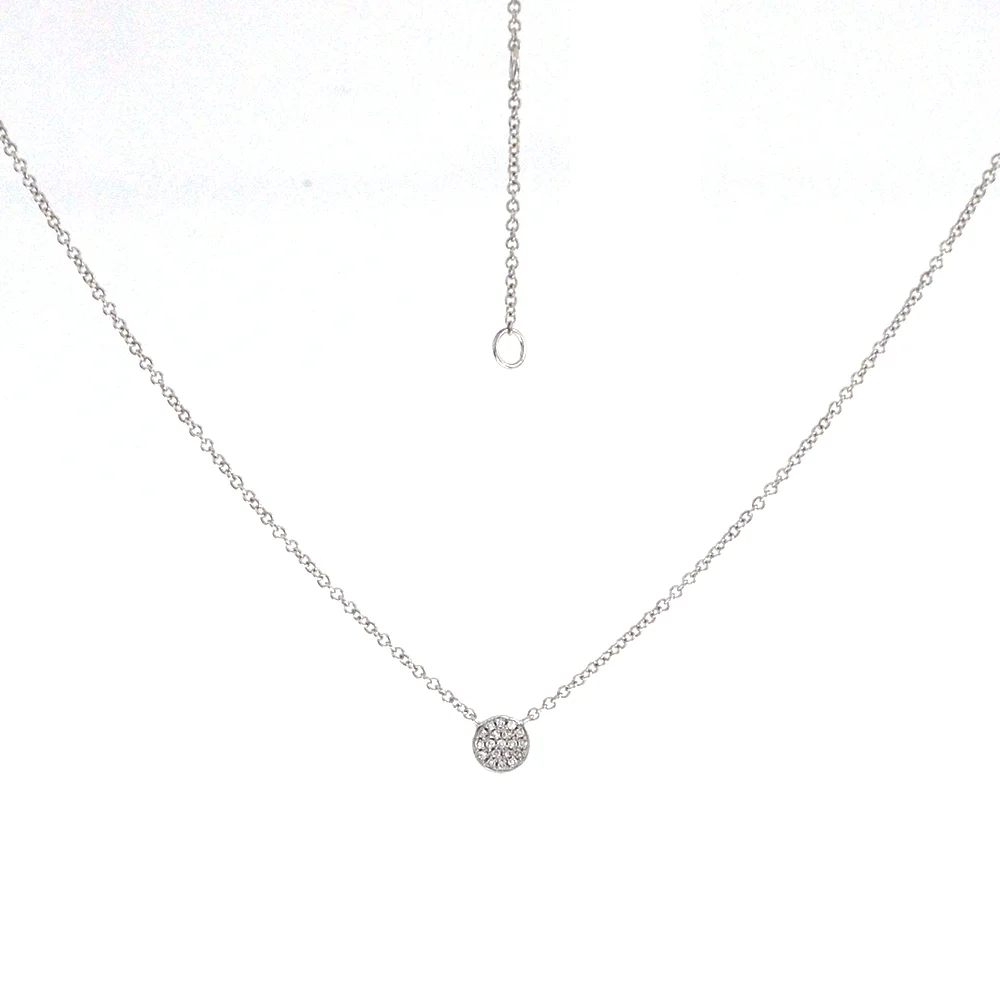 14K White Gold Diamond Pendant