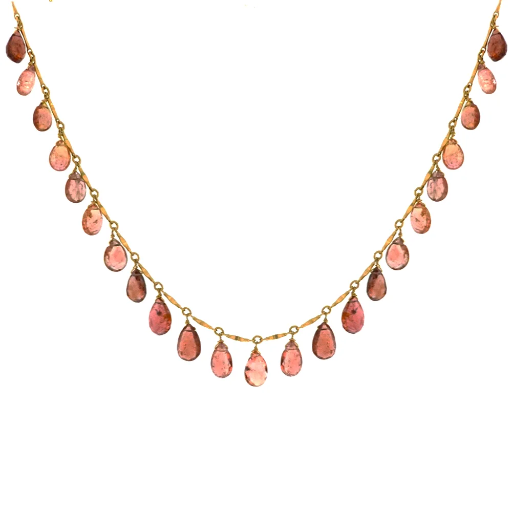 14K Yellow Gold, Tourmaline Necklace