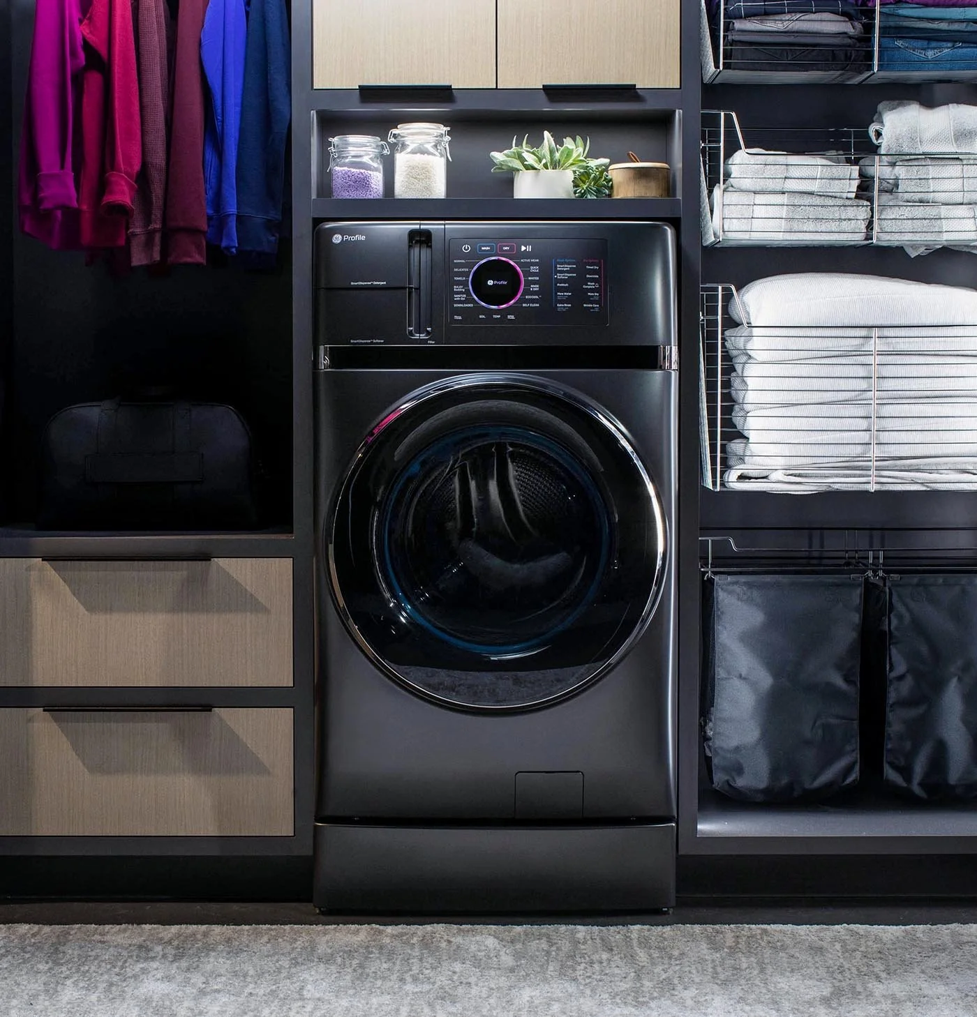 Contemporary Combo Washer & Dryer Laundry Room 