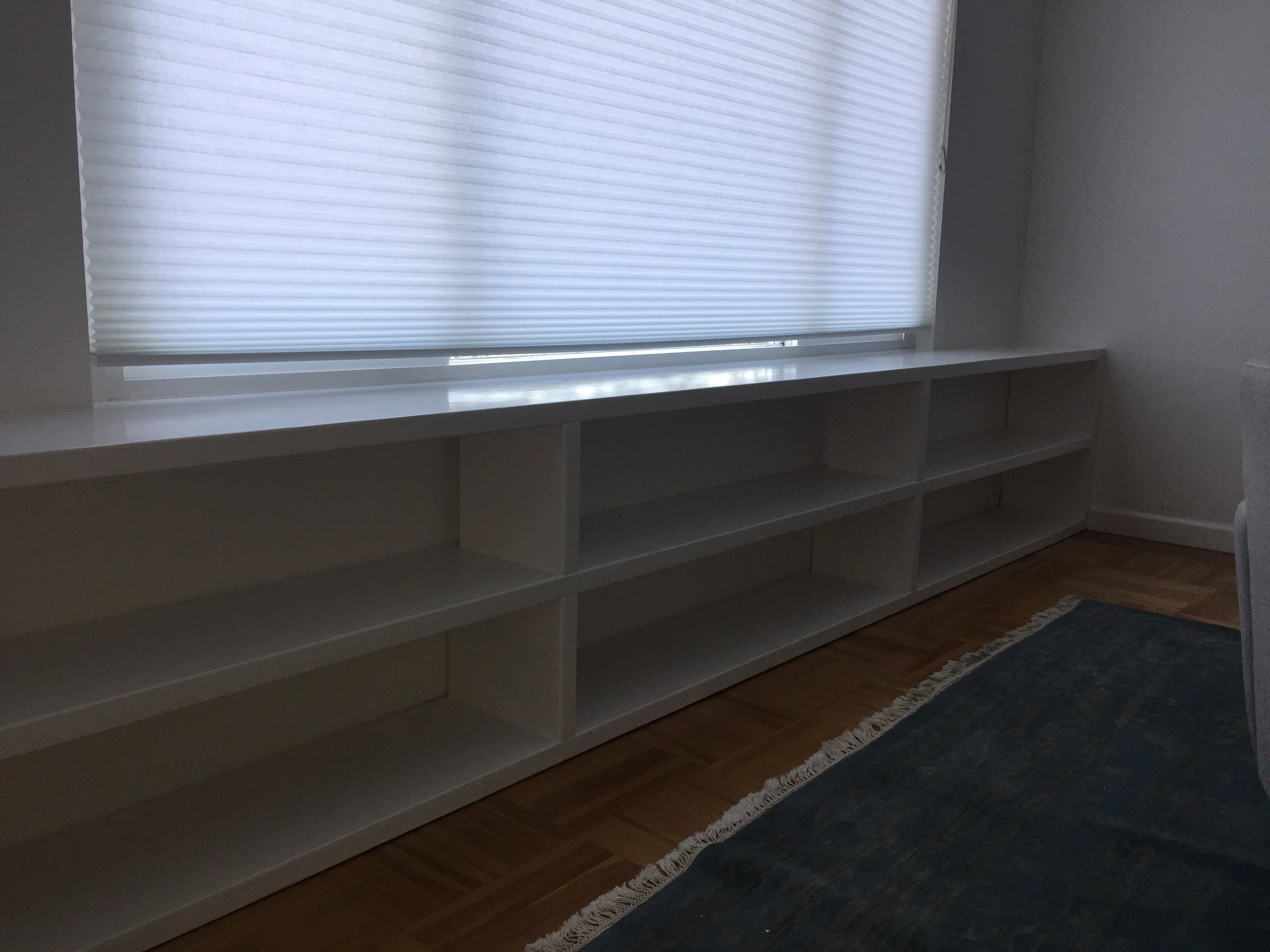 Custom book shelves.