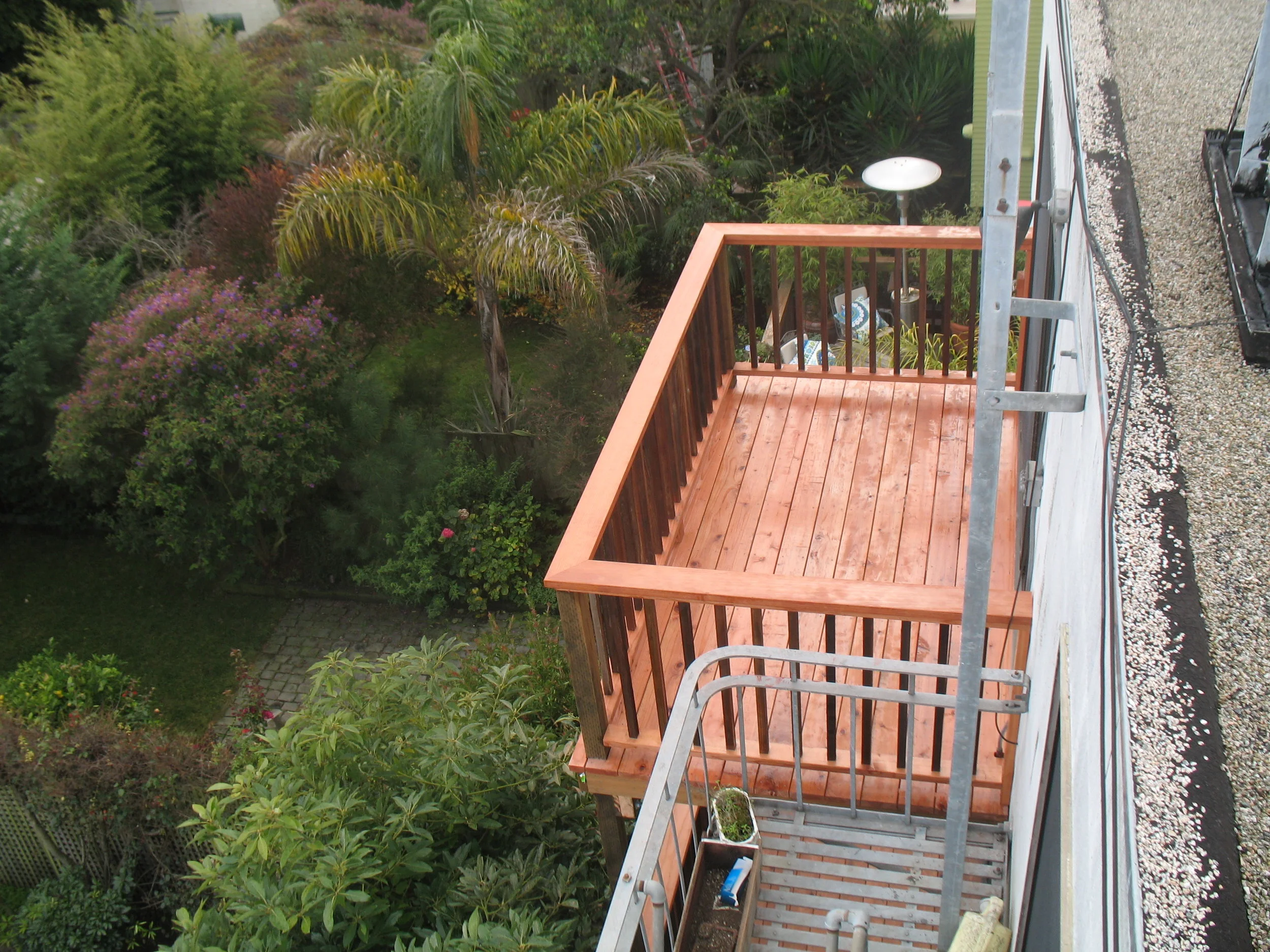 Dry rot redwood deck replacement.