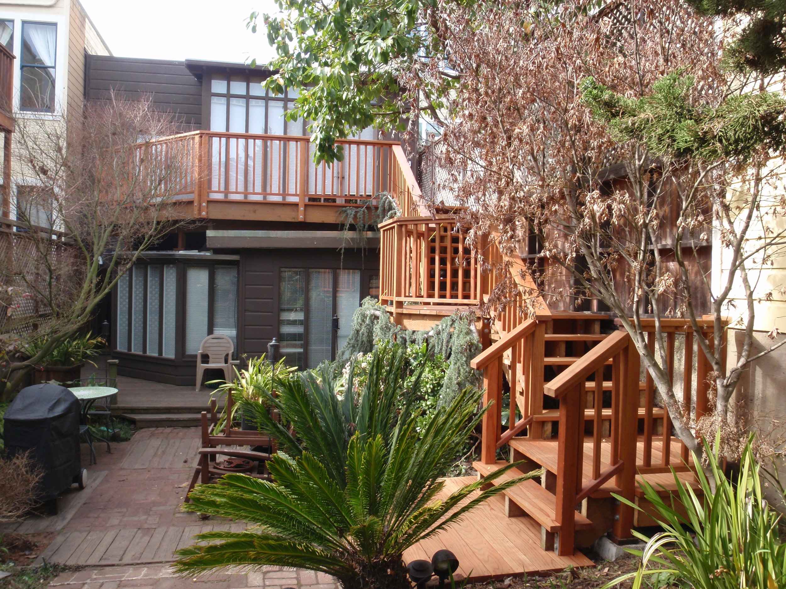Custom staircase and deck.