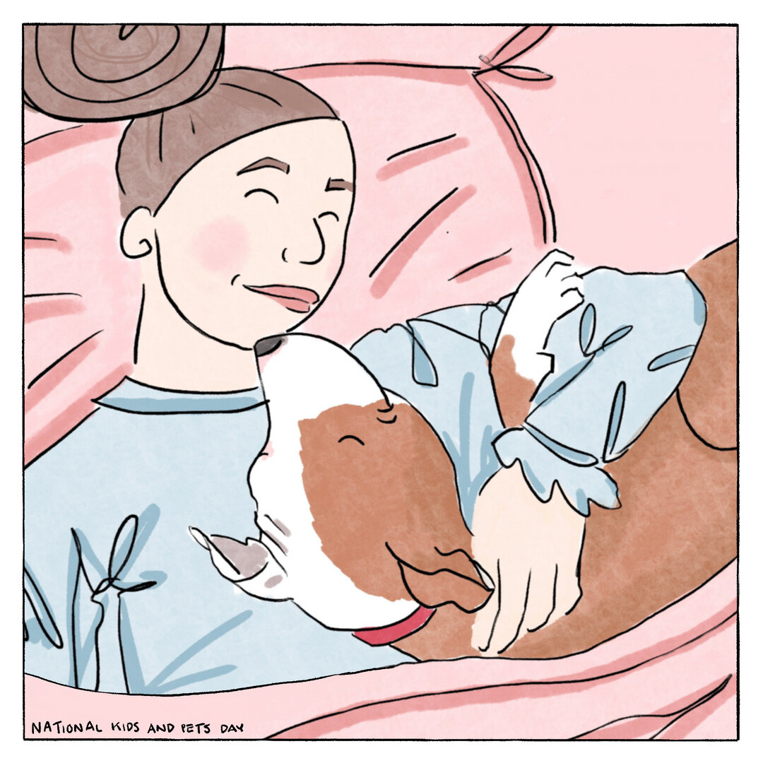 Kids, pets, cuddles, oh my! Happy Kids and Pets Day!​​​​​​​​​
This is a sneak peak of little Gela and Super Rosie in ROSIE TO THE RESCUE, by Angela Kissel. You can find it on our site!