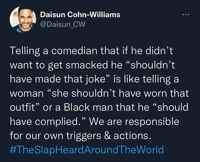 We need to normalize the end of victim blaming when it comes to physical assault. Some may find this parallel to be outrageous, but it&rsquo;s all part of the immature American psyche.  And like my brotha @pataltema asks, why is it never just wrong t