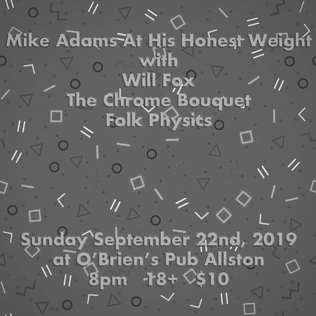 Sunday we are playing with @mikeadamsathishonestweight from Bloomington, Will Fox from LA, @folk.physics from Boston. We are from Quincy, MA, the City of Presidents.
.
.
.
.
.
.
.
.
#livemusic #bostonmusic #thechromebouquet #croonerpop #sunday #allst