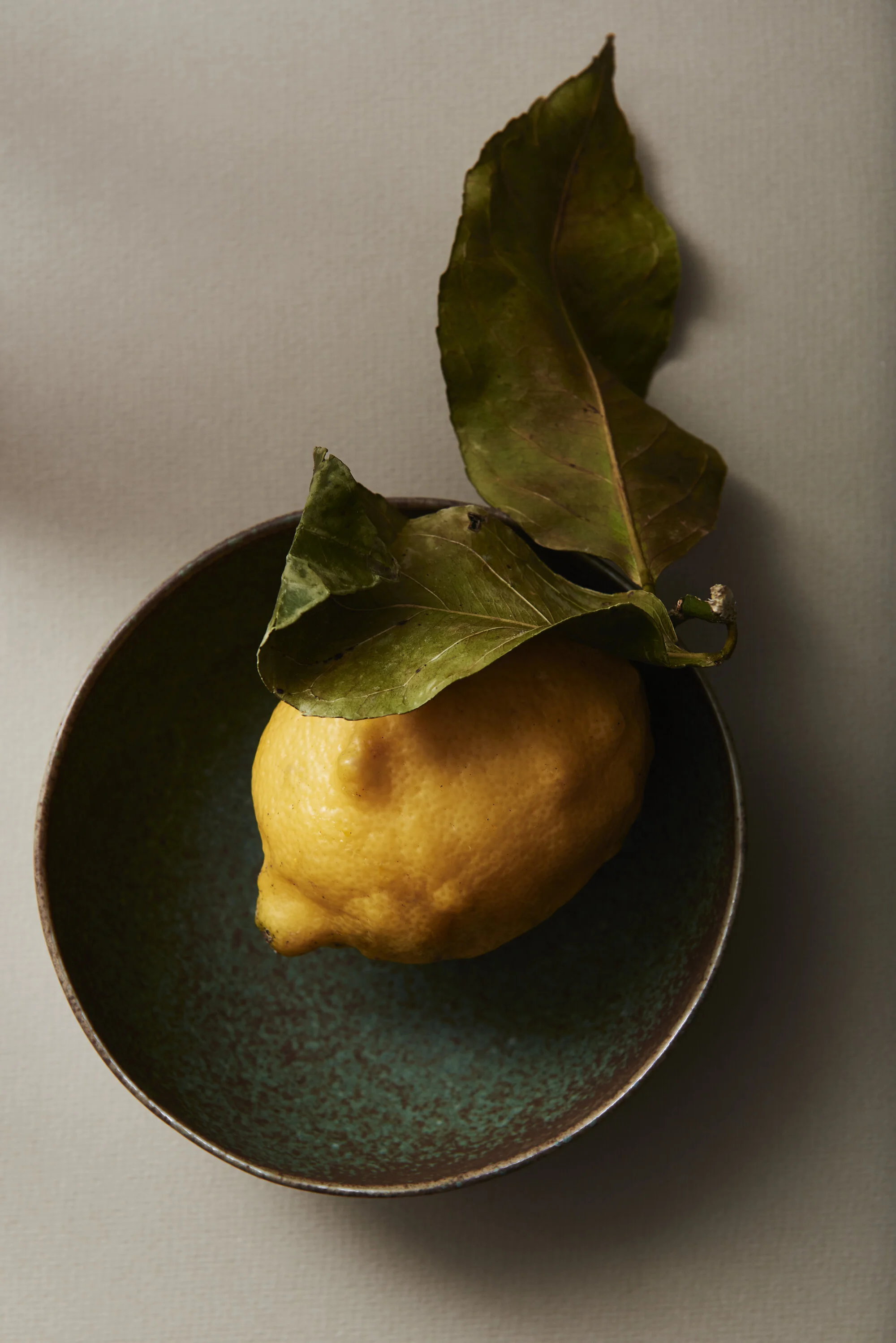 Lemon with Leaves Food Still Life Photography