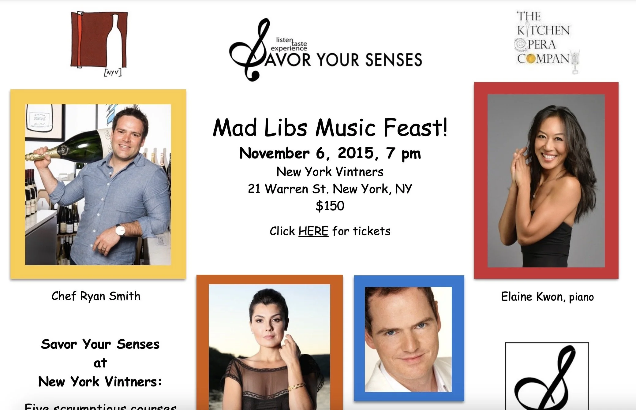 Savor Your Senses and Kitchen Opera Company at New York Vintners