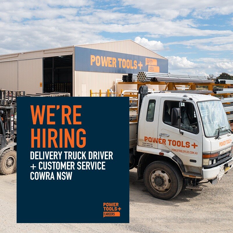 Cowra, We're Hiring. 

Join our team as a full-time Delivery Truck Driver and Retail Team Member. 

Responsible for ensuring timely delivery of steel and bulky items as well as providing exceptional customer service this role offers a perfect blend o