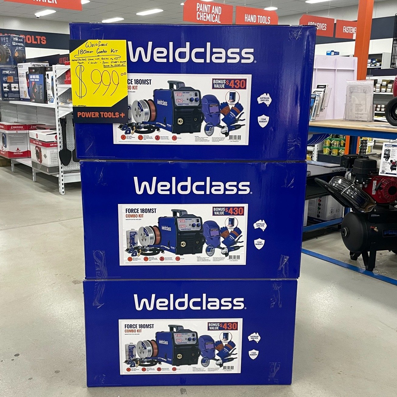 Here's a welding kit to spark your interest.

Weldclass 180MST Force Combo Kit (WC-180MSTC01) - now $990 until 30 June 2024. Featuring the Force 180MST Welder, plus $430 worth of products including Promax 350 helmet. angle grinder, platinum gasless w