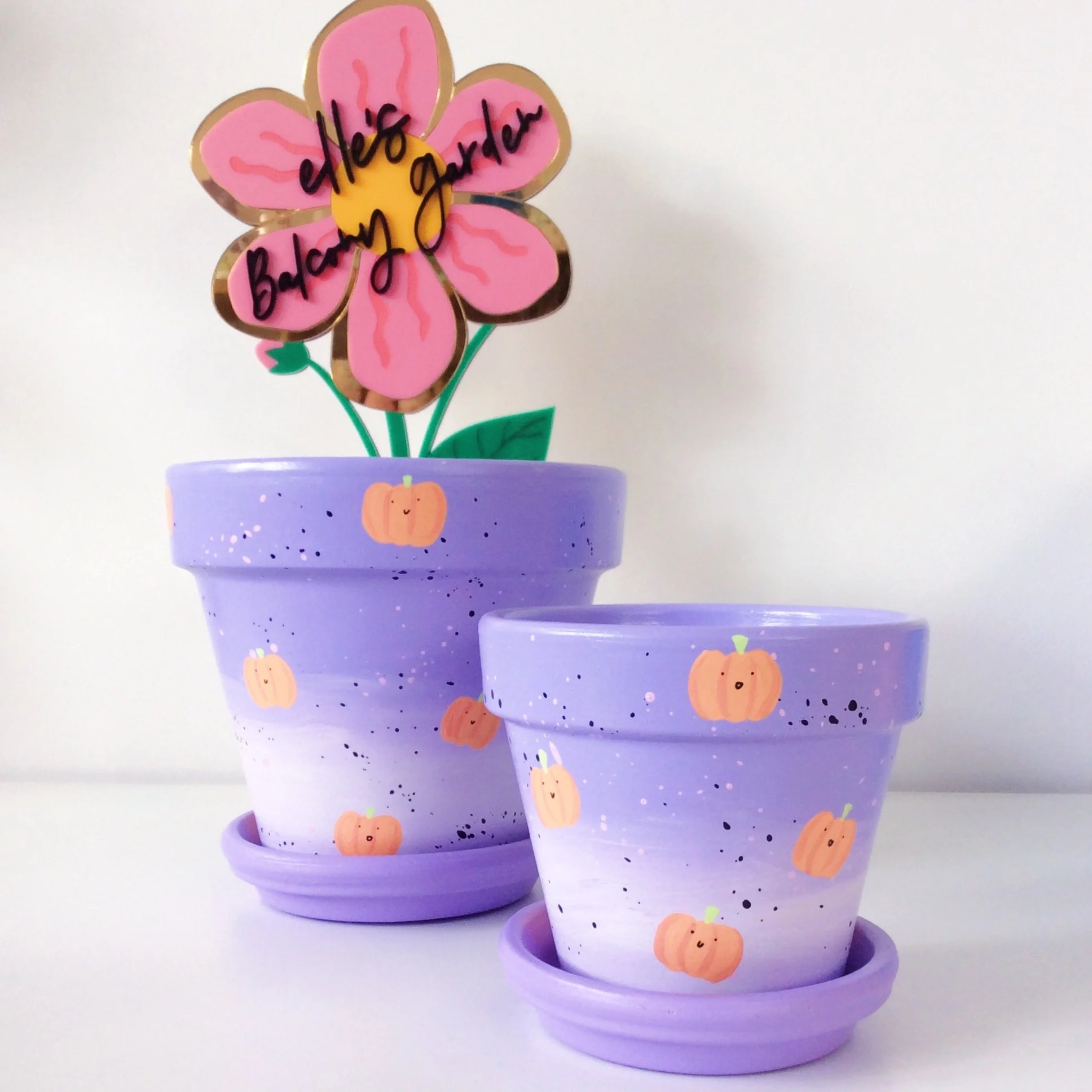 Pumpkin Hand-painted Pot (Limited Edition) - Elle's Balcony Garden, Brisbane Australia