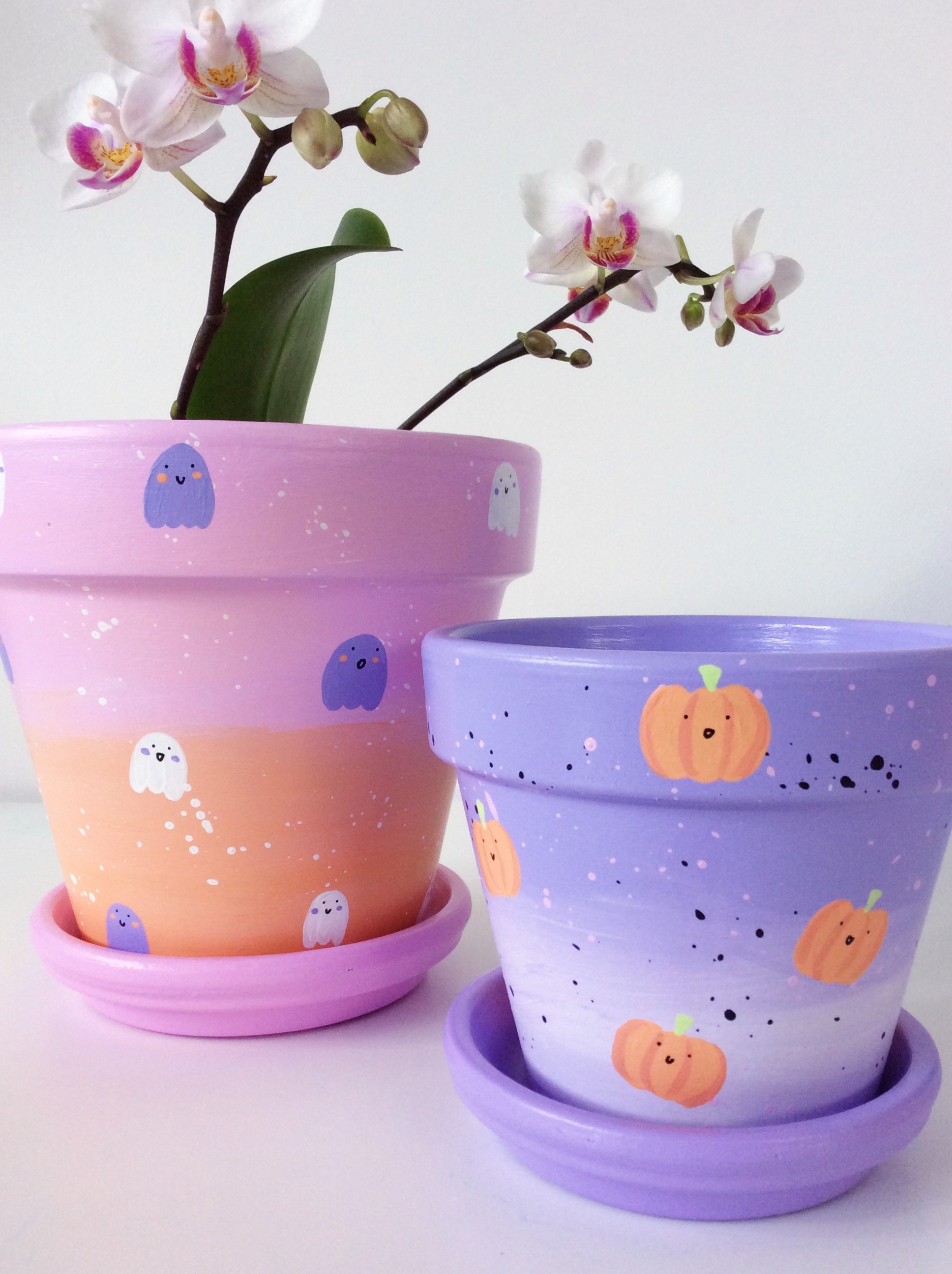 Pumpkin Hand-painted Pot (Limited Edition) - Elle's Balcony Garden, Brisbane Australia