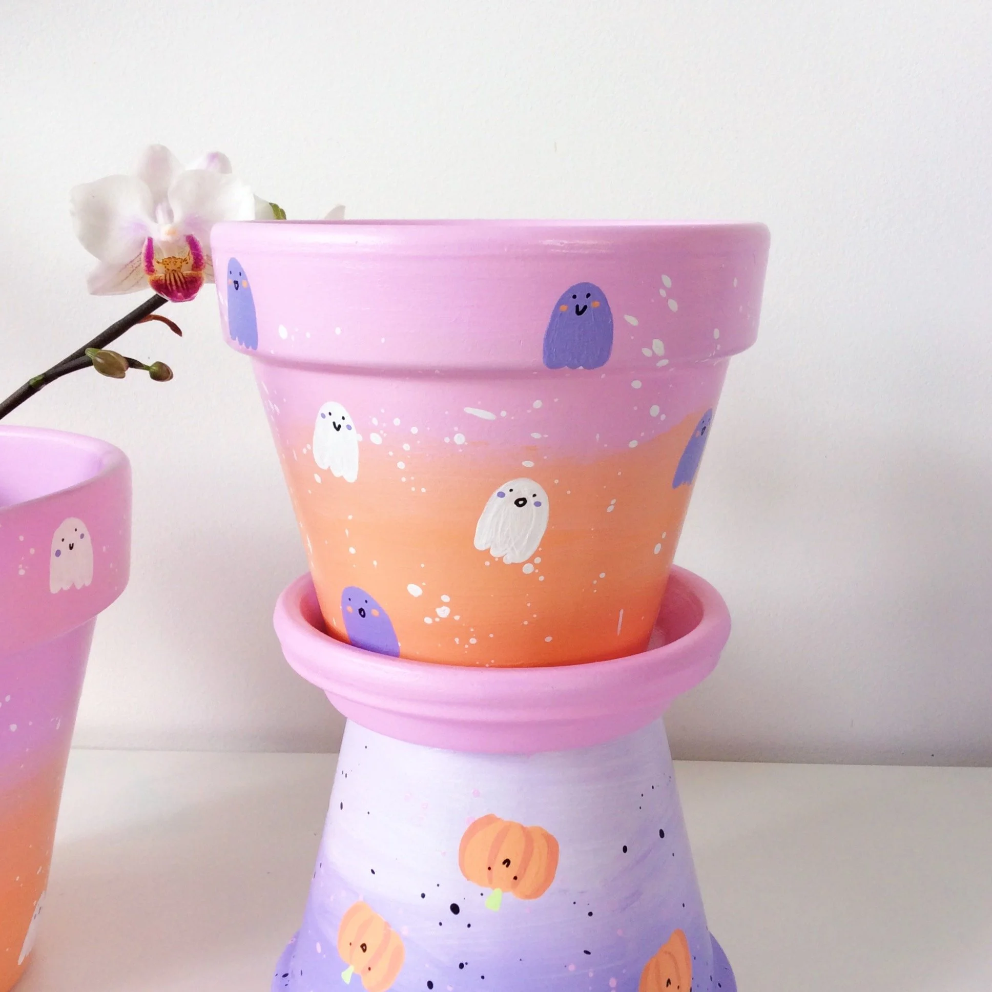 Cutie ghost hand-painted pot by Elle's Balcony Garden, Brisbane Australia