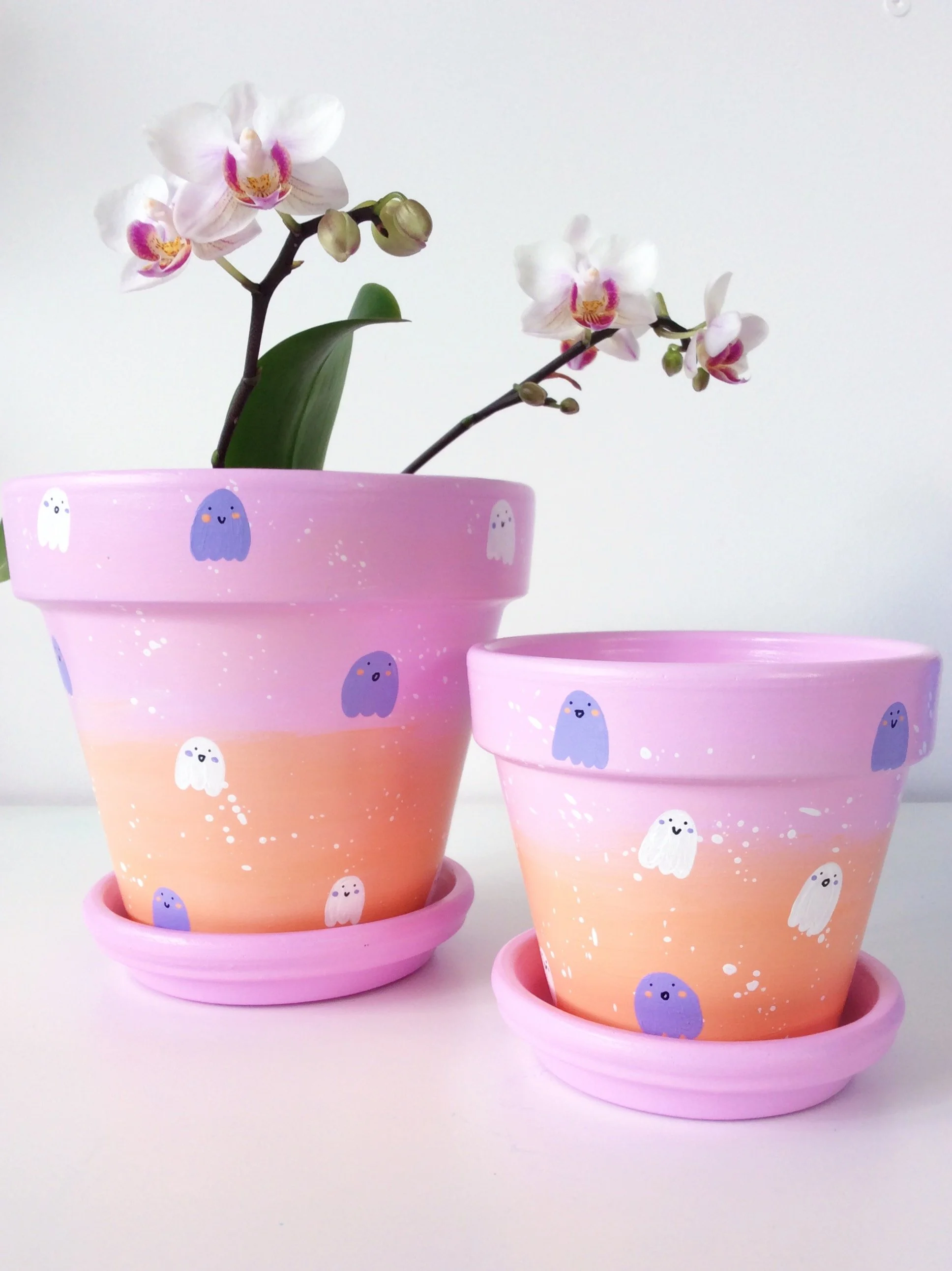 Cutie ghost hand-painted pot by Elle's Balcony Garden, Brisbane Australia