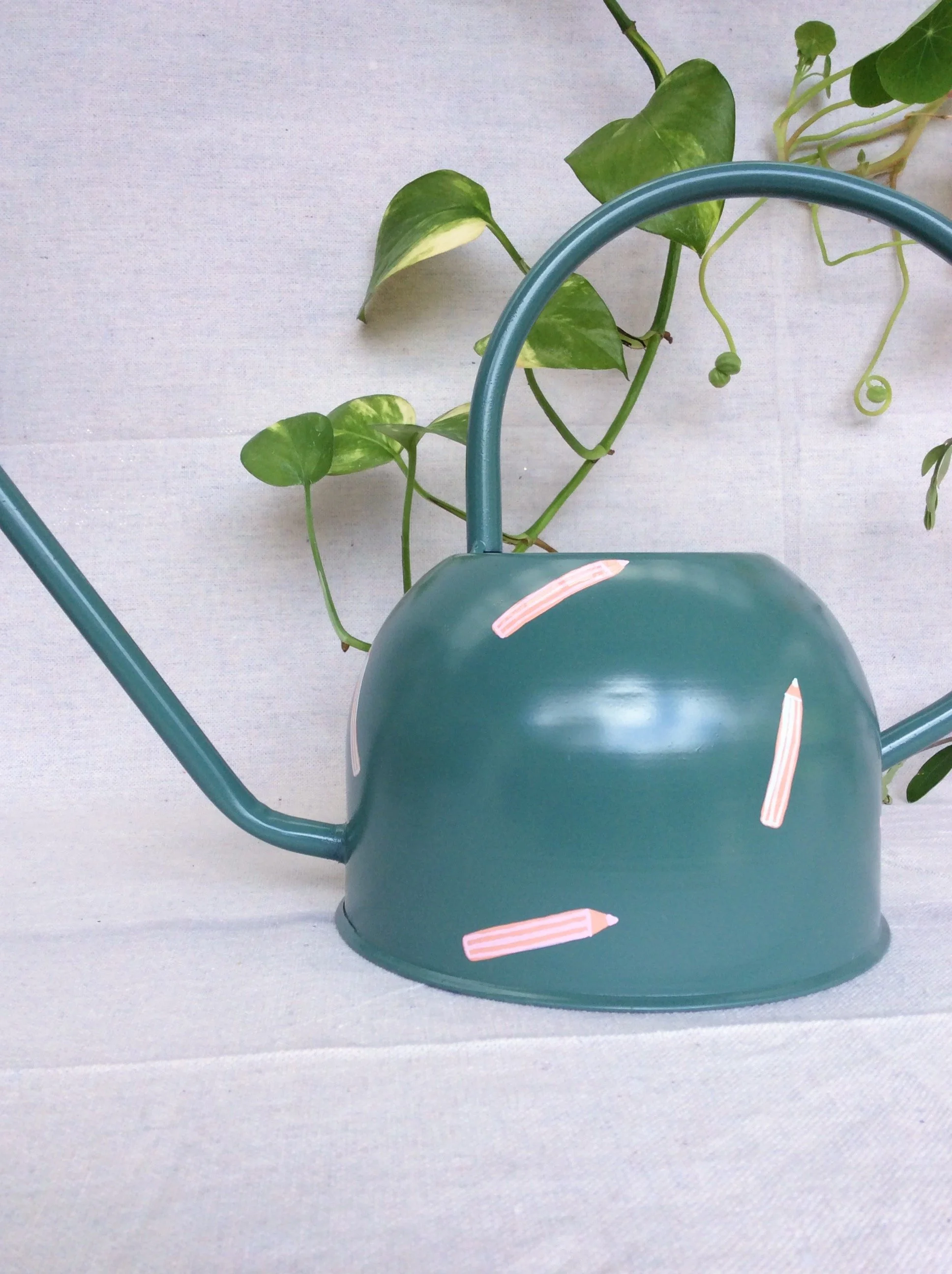 Pencil Watering Can - Hand-Painted by Elle's Balcony Garden