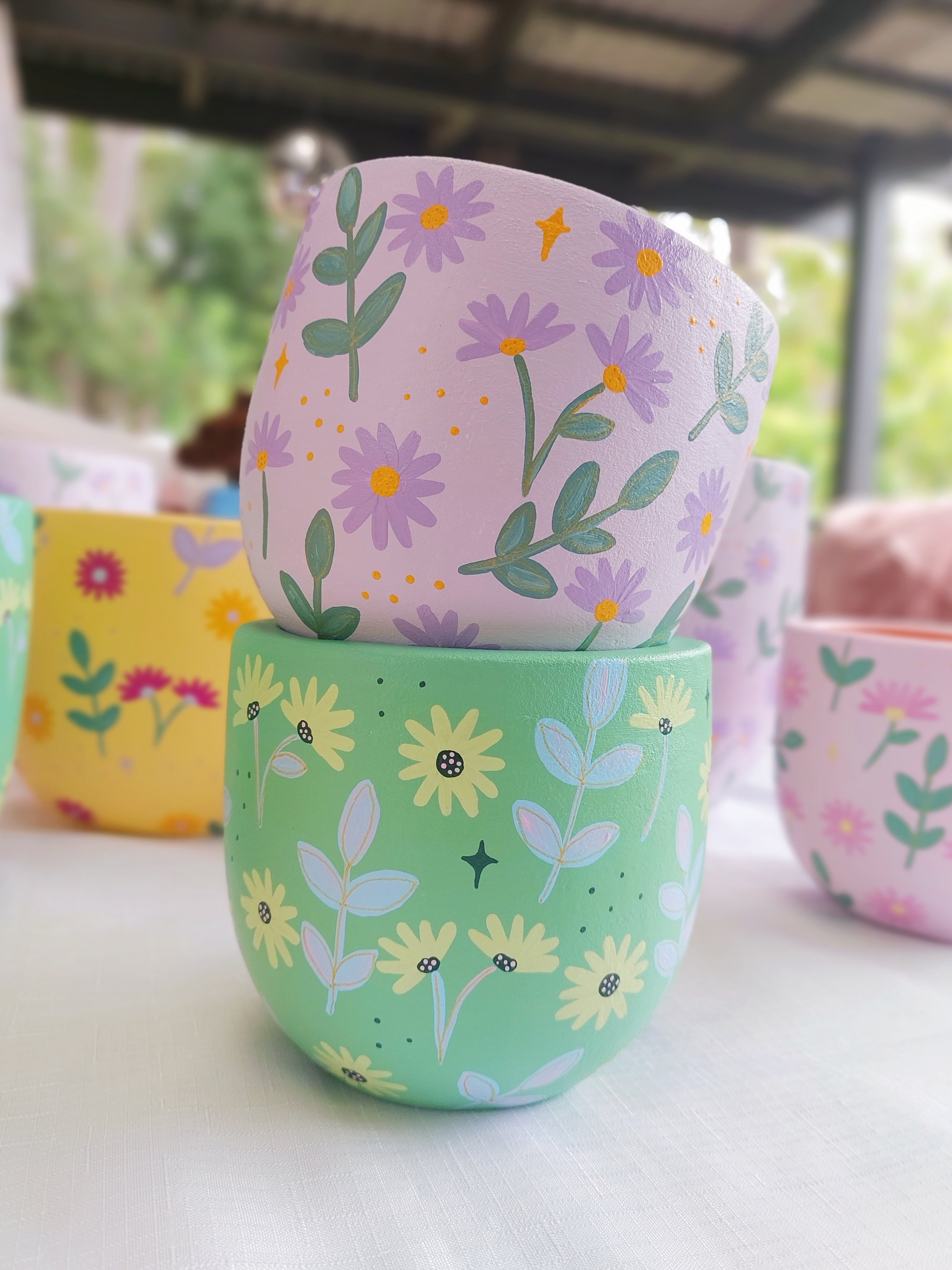 'CALM' Hand-Painted Pot by Elle's Balcony Garden in Brisbane Australia