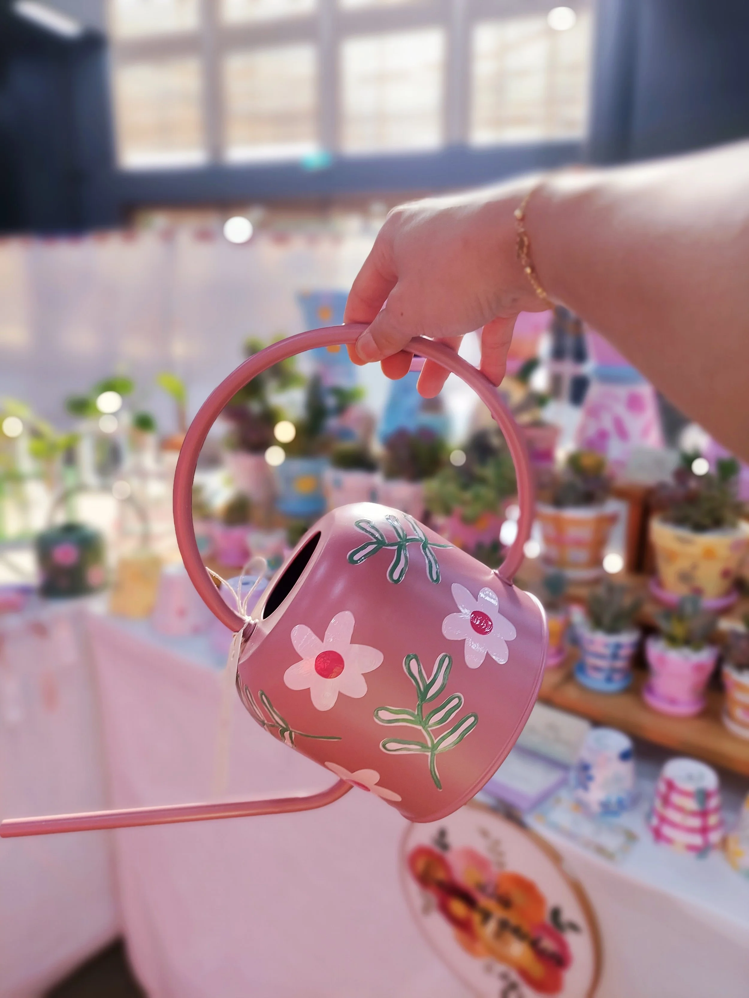 Big Florals × Loose Leaves: Blush Watering Can