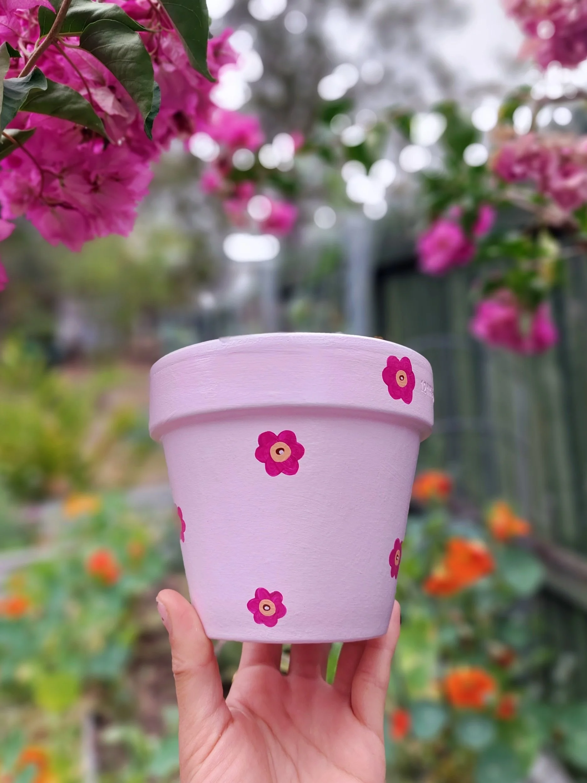 'You Are Strong, You Are Magic' Fairy Bread Hand-painted Pot (Limited Ed. Breast Cancer Awareness Month) by Elle's Balcony Garden in Brisbane Australia