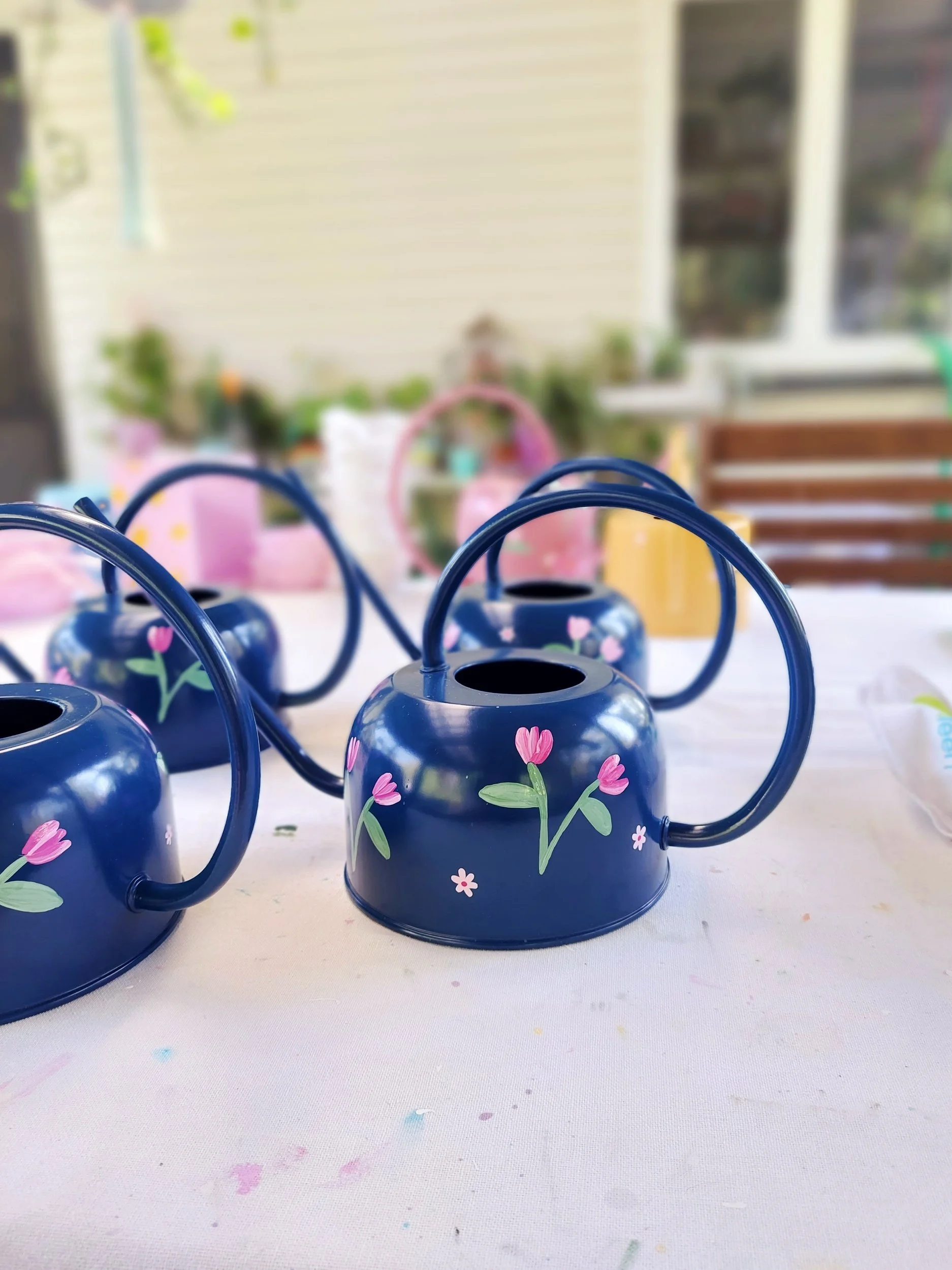 Tulip: Midnight Watering Can - Hand-painted by Elle in Brisbane Australia