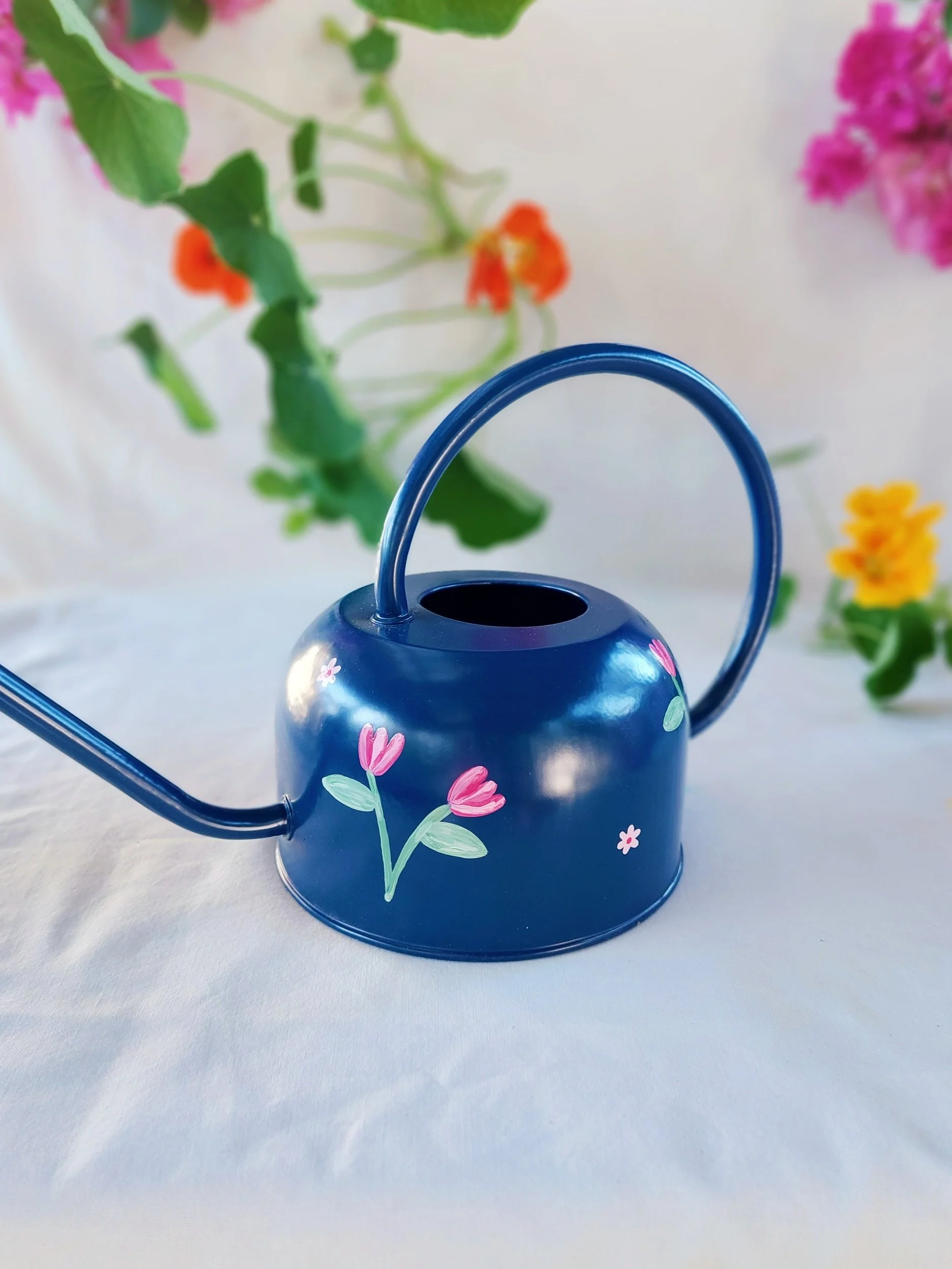 Tulip: Midnight Watering Can - Hand-painted by Elle in Brisbane Australia