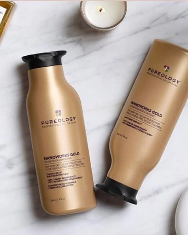 GOLD, BABY, GOLD!! 🏆 A new salon favourite! Nanoworks Gold. This rich, gentle shampoo and conditioner is designed to gently cleanse hair while softening, strengthening and renewing its shine. Aimed at ageing hair.