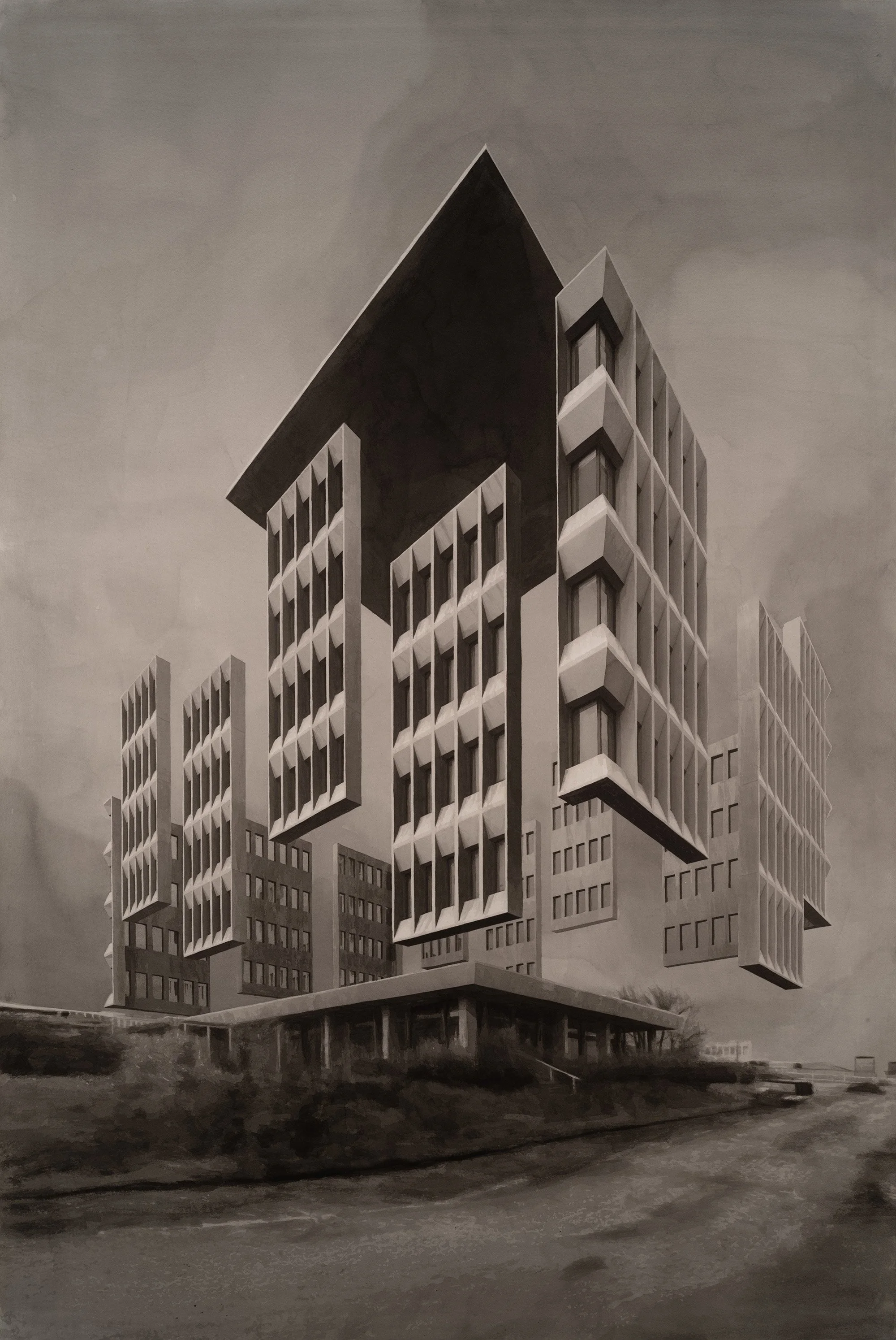 Et øyeblikk av andre muligheter I (2025), ink wash on paper