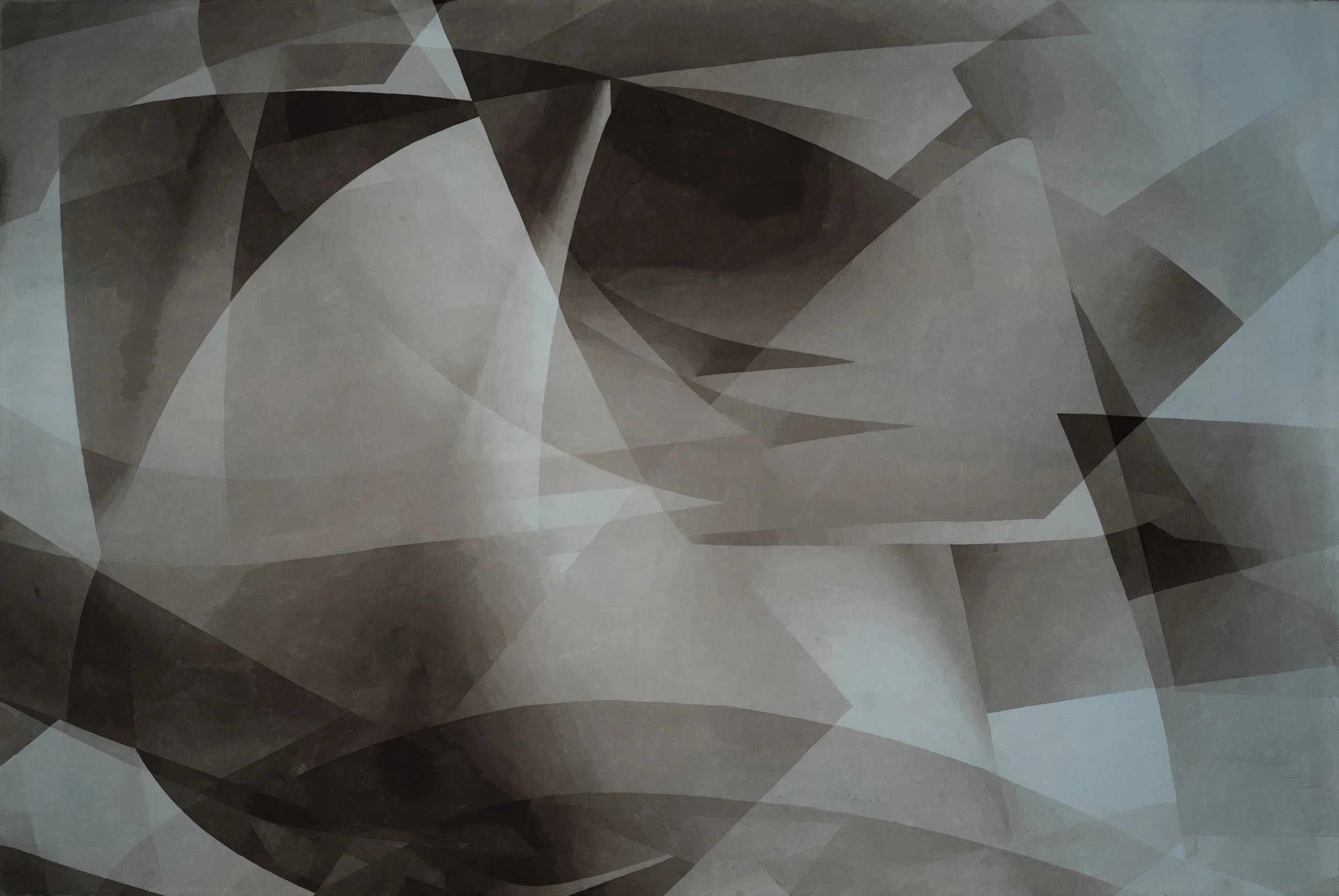 Fra det grønne rommet I (2025), ink wash and watercolor on paper