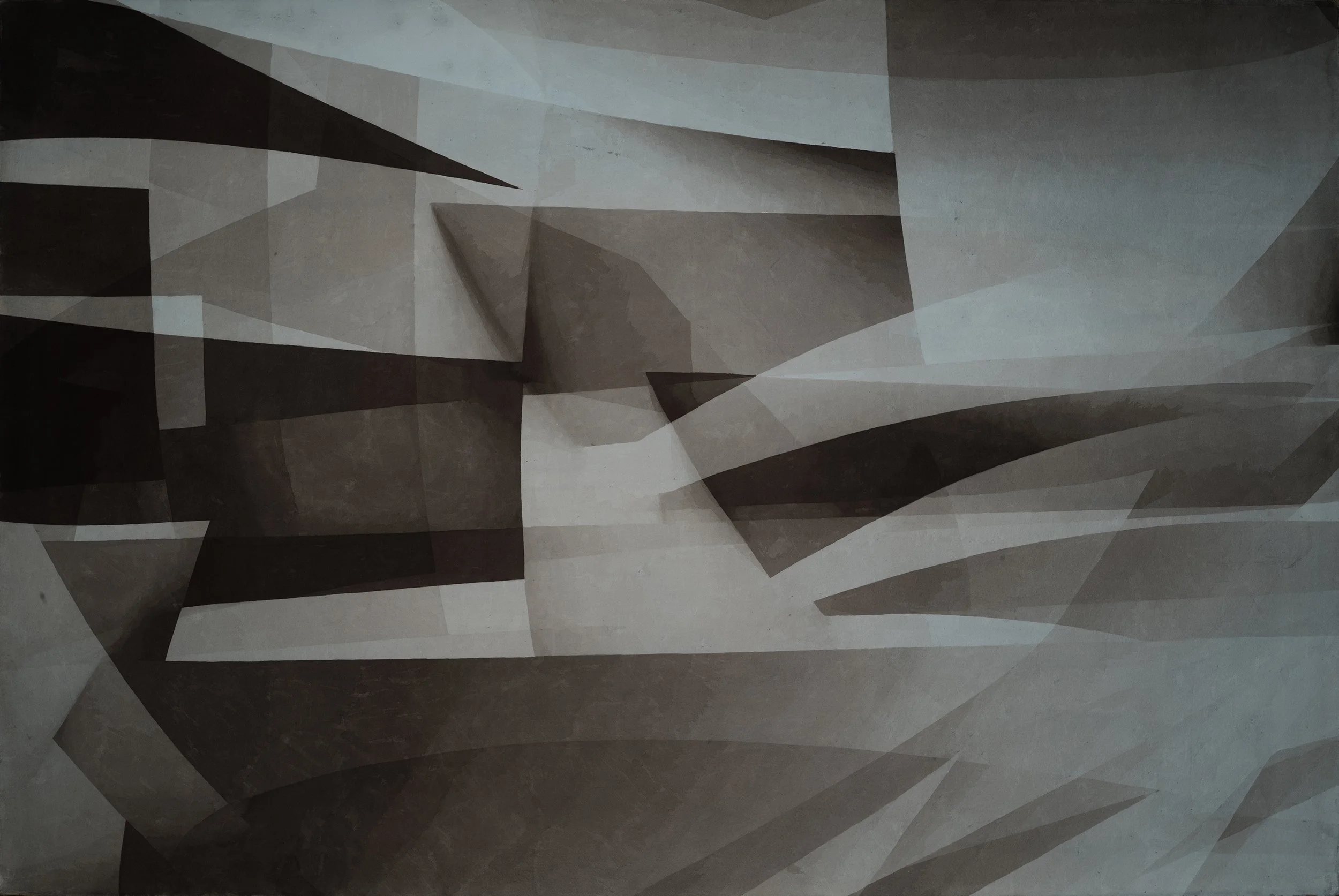 Fra det grønne rommet III (2025), ink wash and watercolor on paper