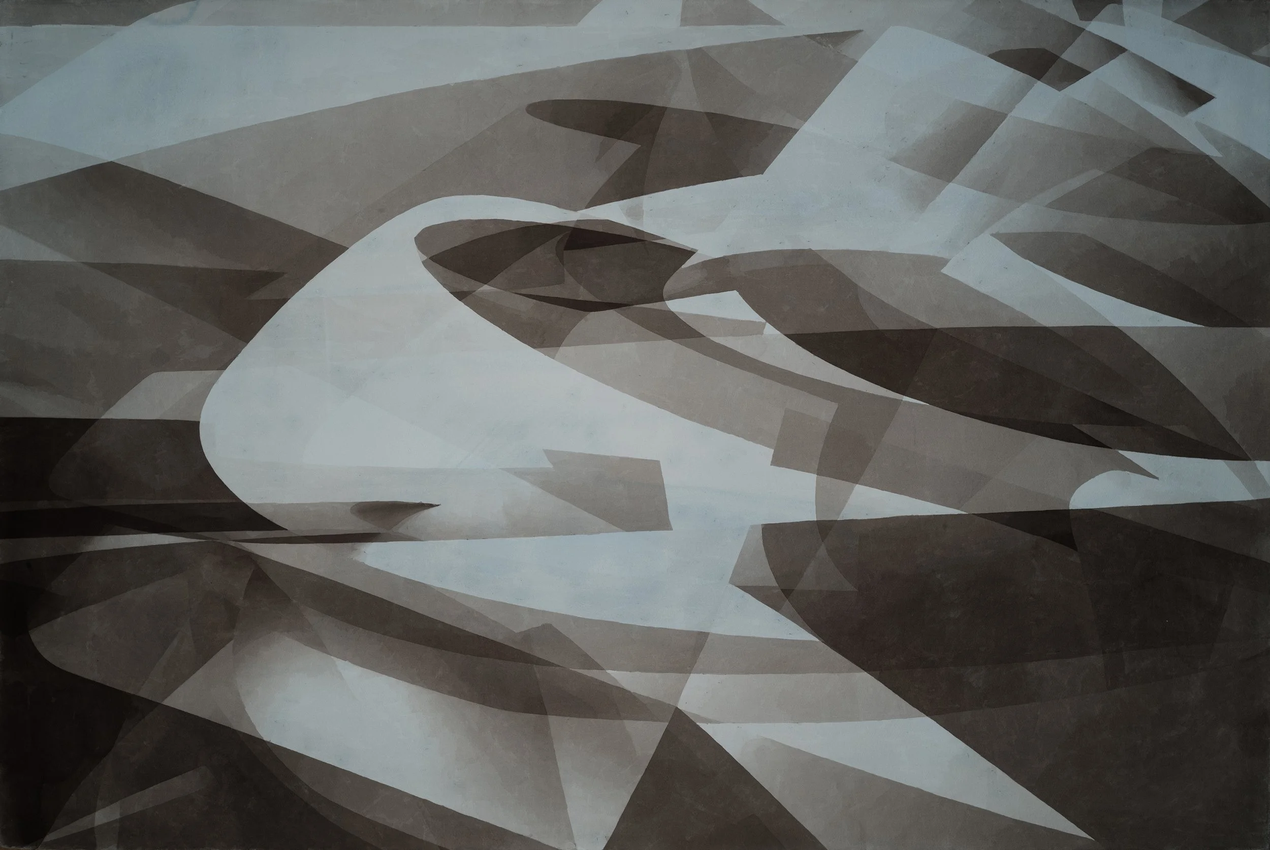 Fra det grønne rommet IV (2025), ink wash and watercolor on paper