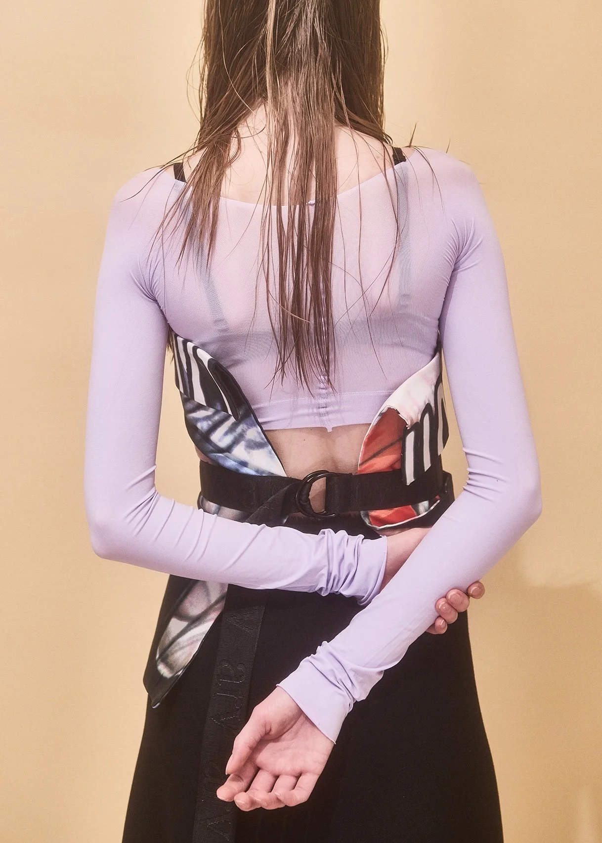 CORSAGE WITH ABSTRACT MARILYN MANSON PRINT AND ARV® LOGO BELT CLOSURE 3.jpg