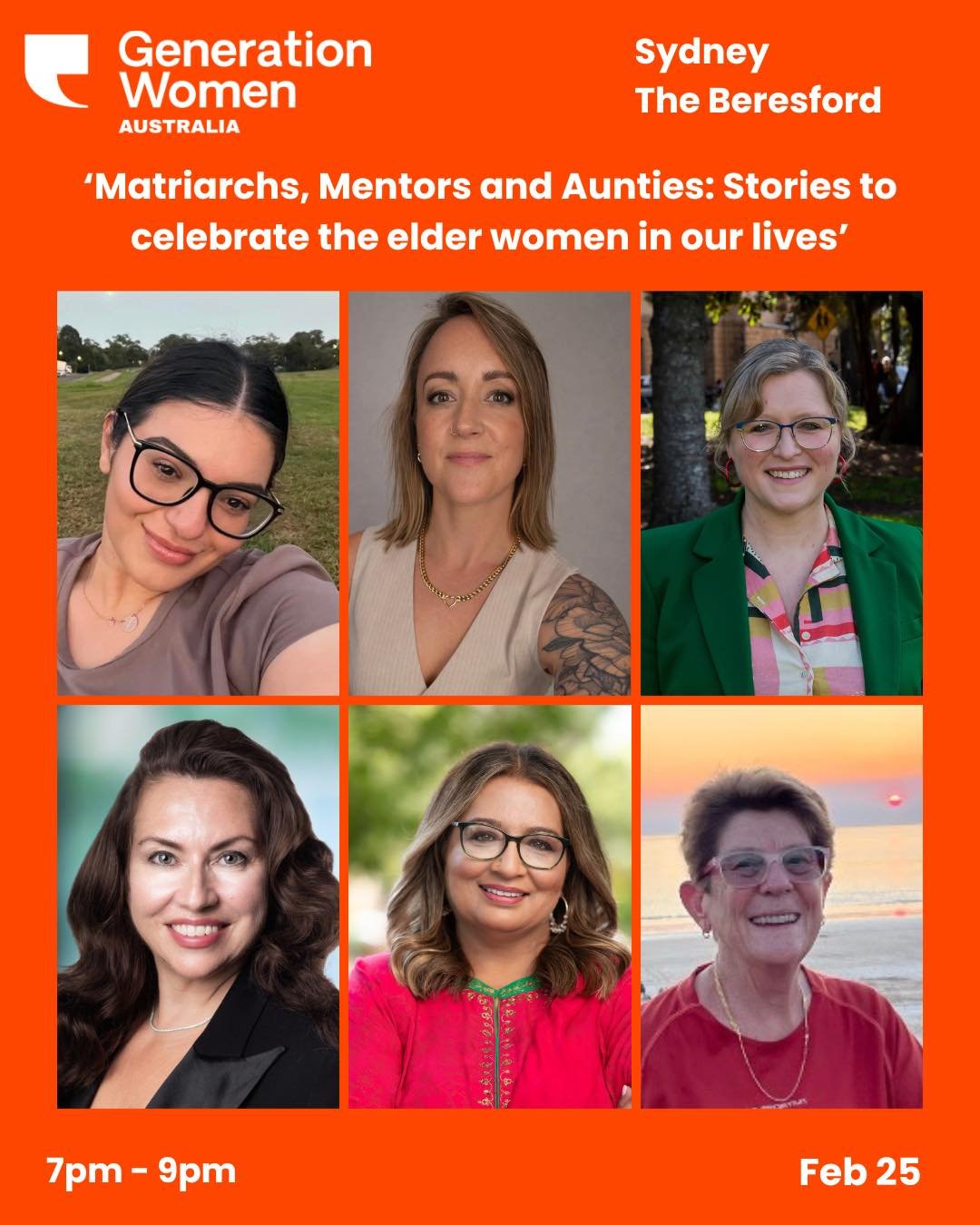 Sydneysiders, get ready for our first show of 2026! ✨ 

This will be a night of reverence, connection and deep gratitude. 'Matriarchs, Mentors and Aunties' is a celebration of the elder women in our lives: the grandmothers, mentors and icons who lit 