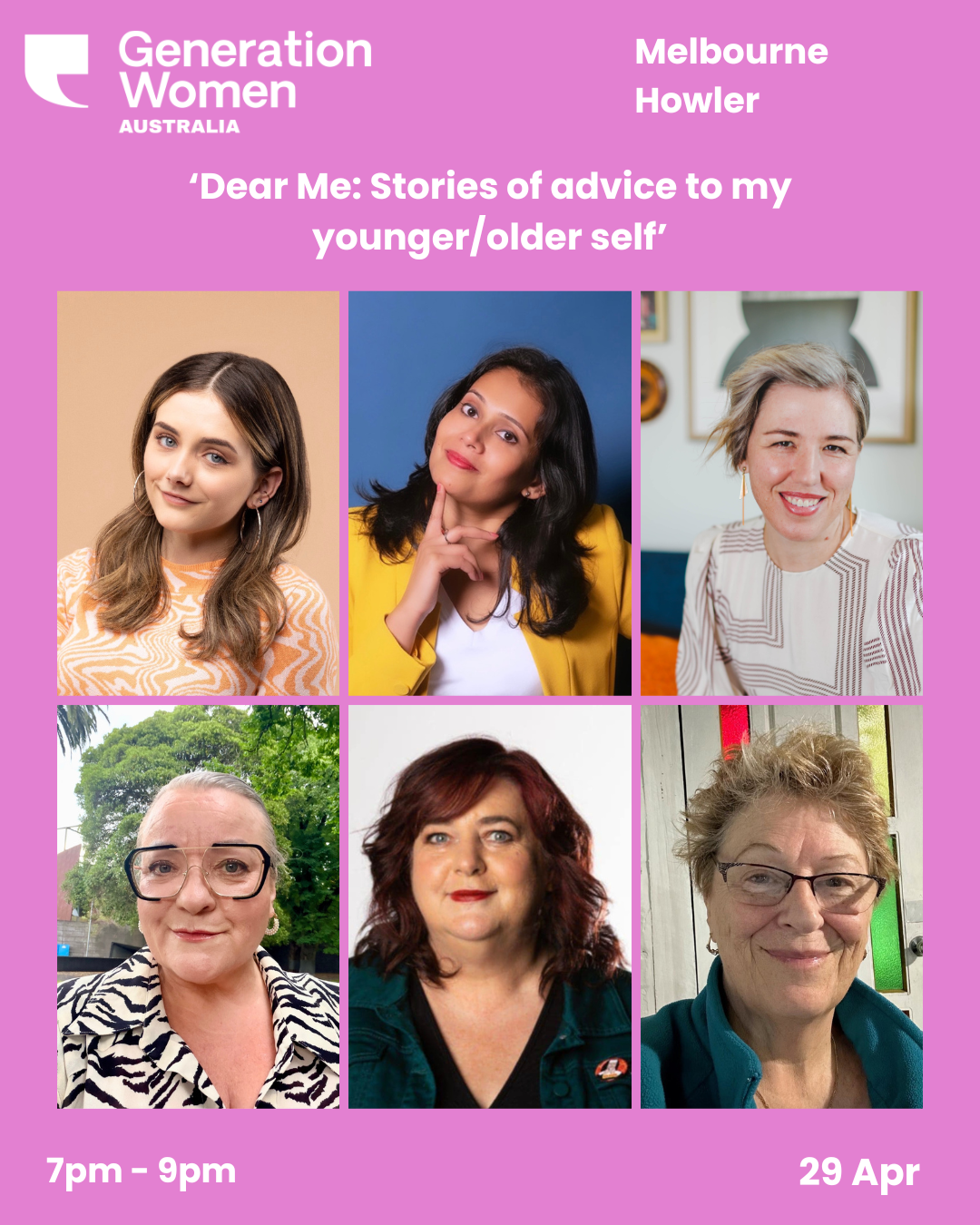 Generation Women Melbourne — Dear Me: Stories of advice to my younger/older self