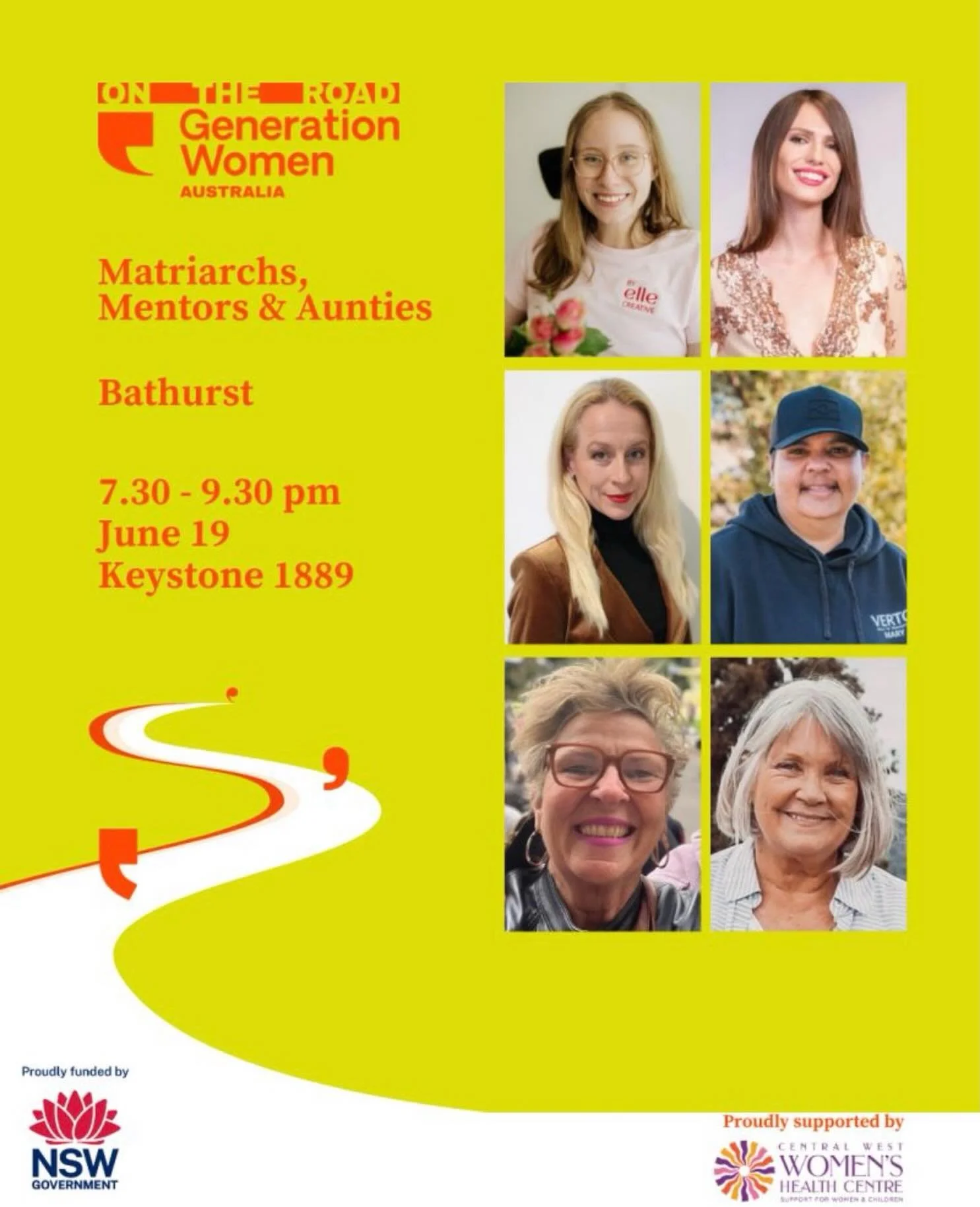 Bathurst... we&rsquo;re coming your way.

Our On the Road tour is heading to Bathurst for an evening of stories about the people who shape us.

The theme is Matriarchs, Mentors &amp; Aunties - stories of the grandmothers, mentors, elders and everyday