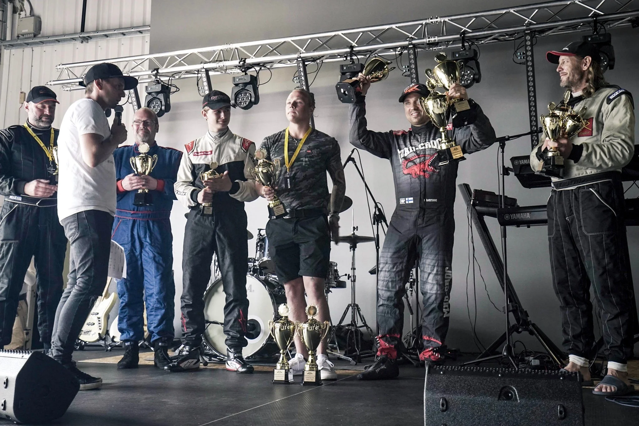 Pristagare i Sportscars Cup. FV: Magnus Wallén, Bo Eliasson, Gustav Brandin, Christoffer Jansson, Jani Hjerppe, Michael Kullzén.