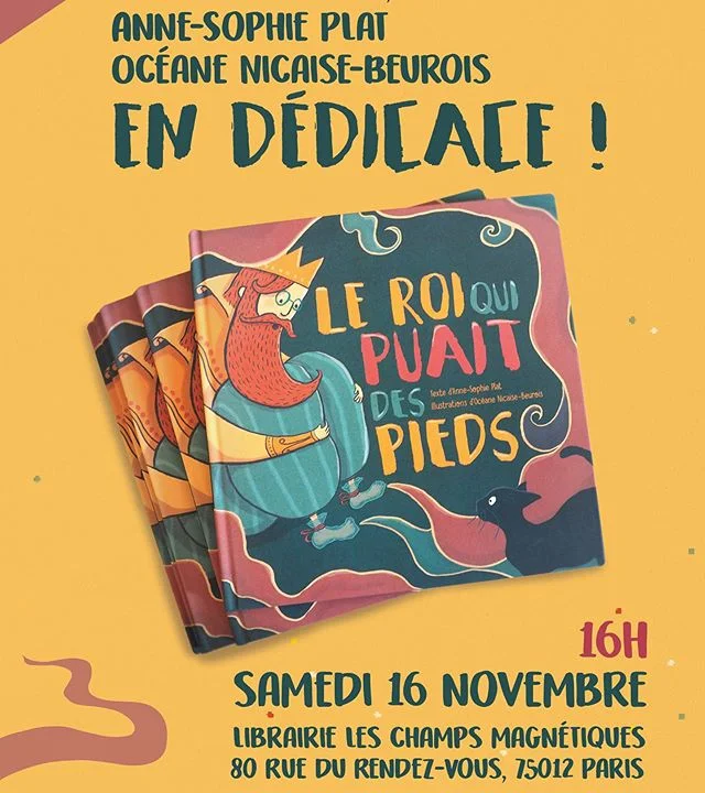 Venez ! Seuls, avec vos enfants, vous êtes les bienvenus, au plaisir de vous rencontrer ! 👩‍👧‍👧👨‍👧‍👧
@annesophieplat @corine_vpe .
#leroiquipuaitdespieds #jeunesse #editionjeunesse #childbook #verteplumeedition #auteures #