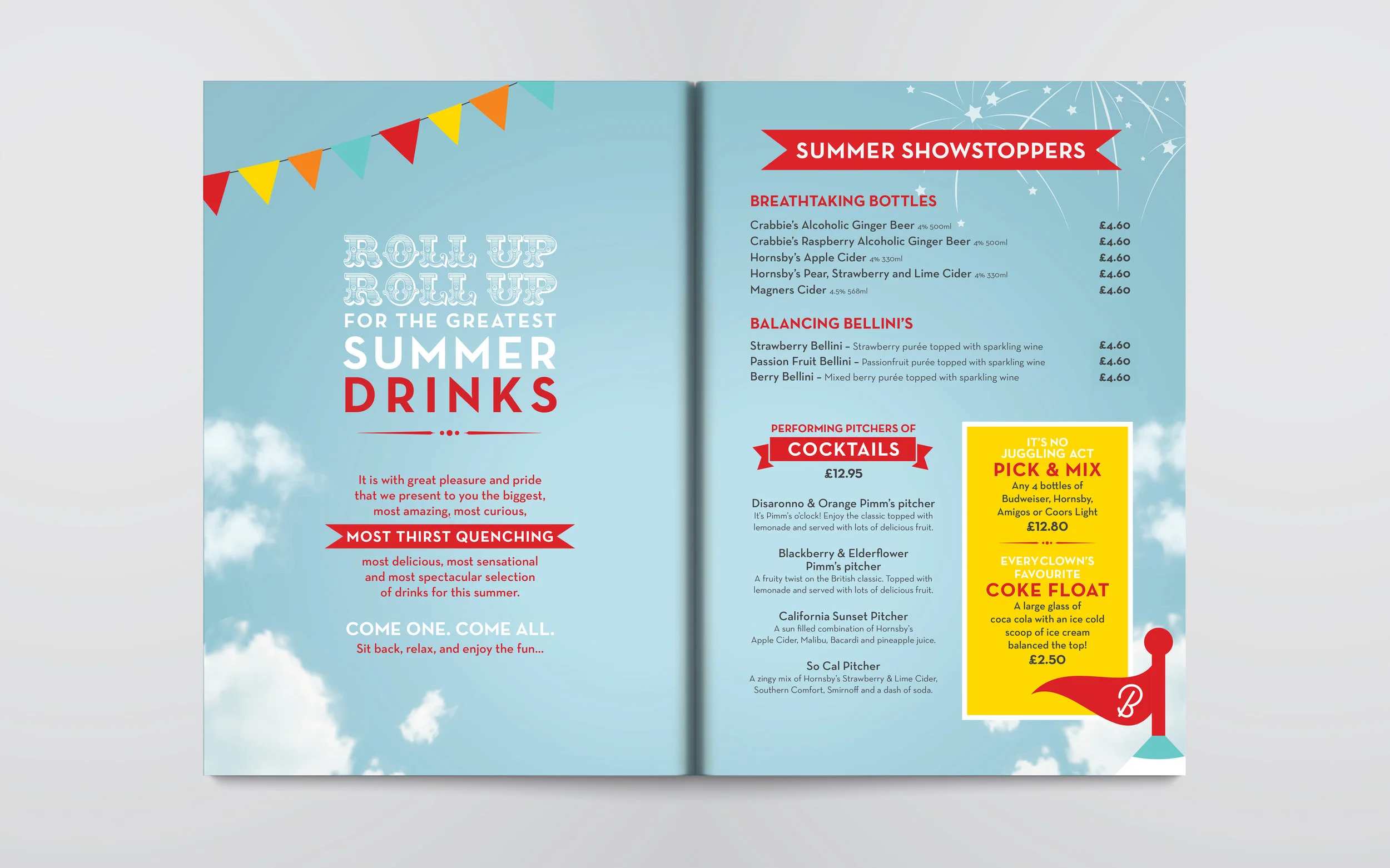 Summer Drinks Menu Design