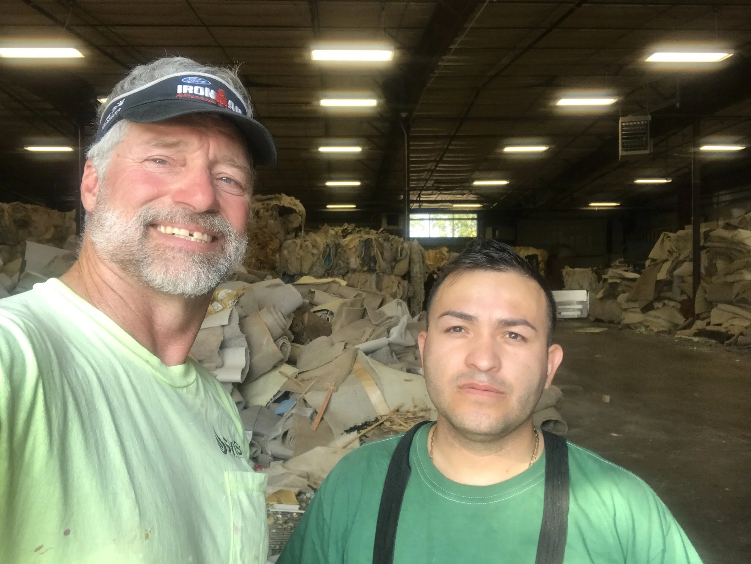 Recycle carpet from job sites