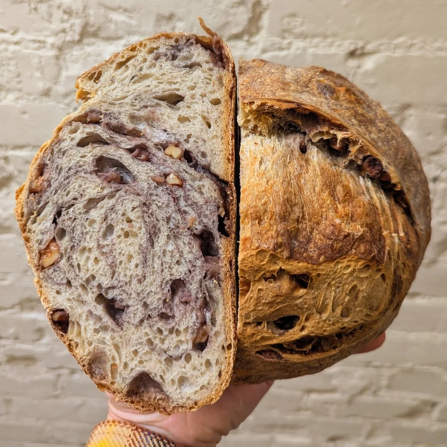 Week two of this lovely apple-walnut-spiced sourdough loaf! If you've got a better name for it, I'm open to suggestions.

We're going to make this every Monday this autumn! So stop on by if you're interested or put an order in ahead of time and we'll