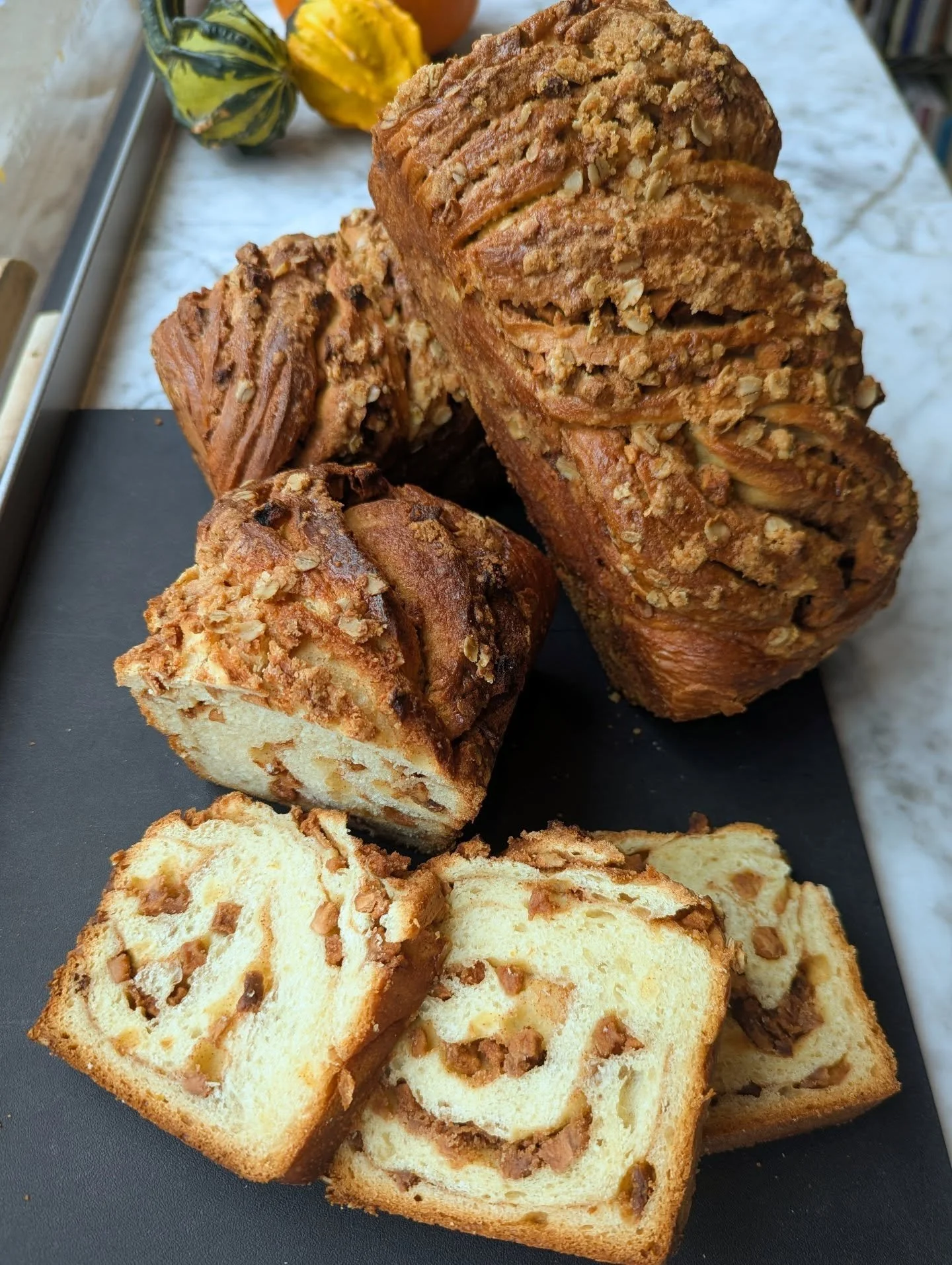 Apple cinnamon babka is here just in time!

Sorry it's a little late this year, we were trying some last minute &quot;improvements&quot; to optimize production that ended up being more of a pain than the original system we already had. Ain't that jus