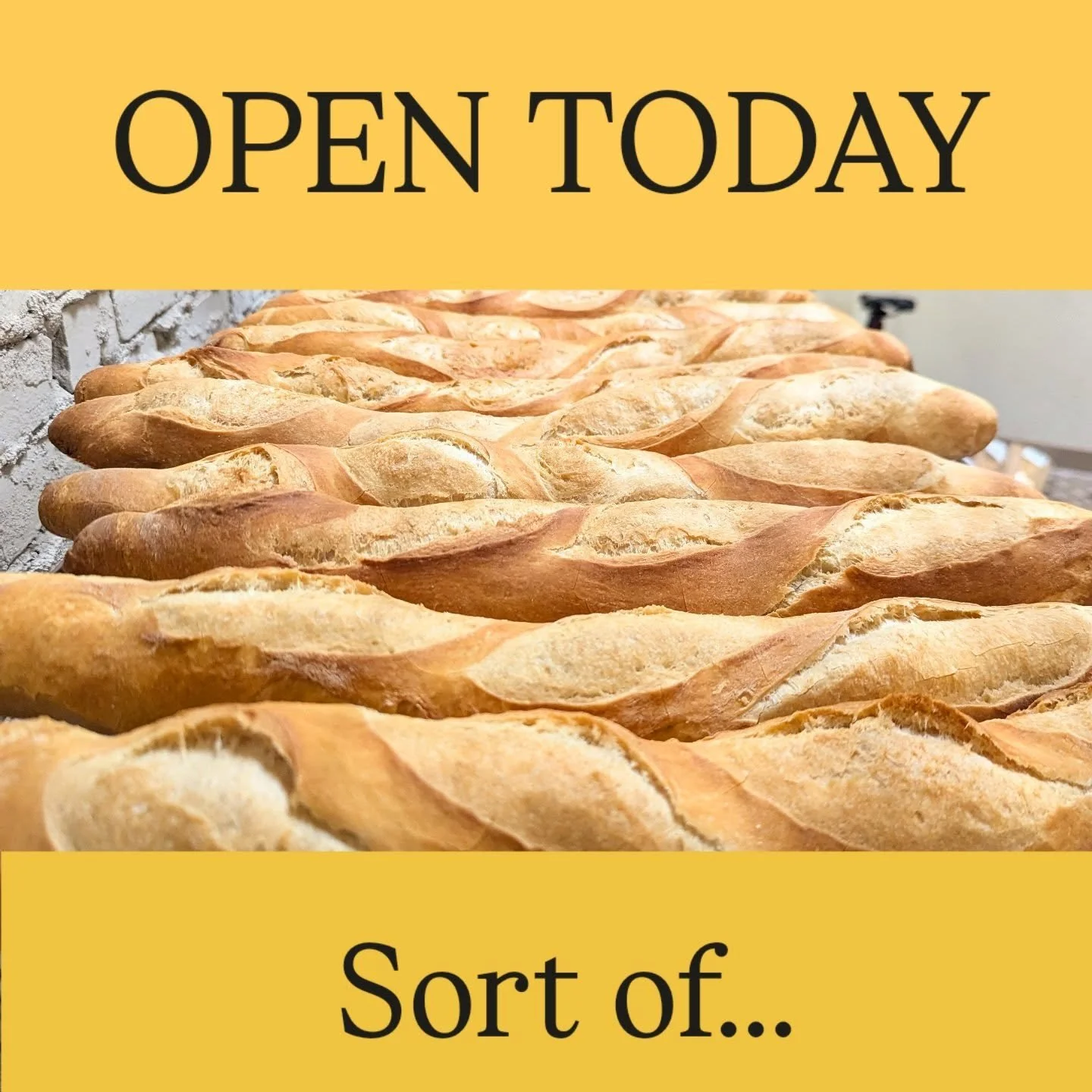 The bakers started their day early as usual and got in despite the conditions. But it's not likely anyone else will be braving the roads, and honestly, we don't want anyone to.

When you bake, you're on the breads  schedule, so things that were proof