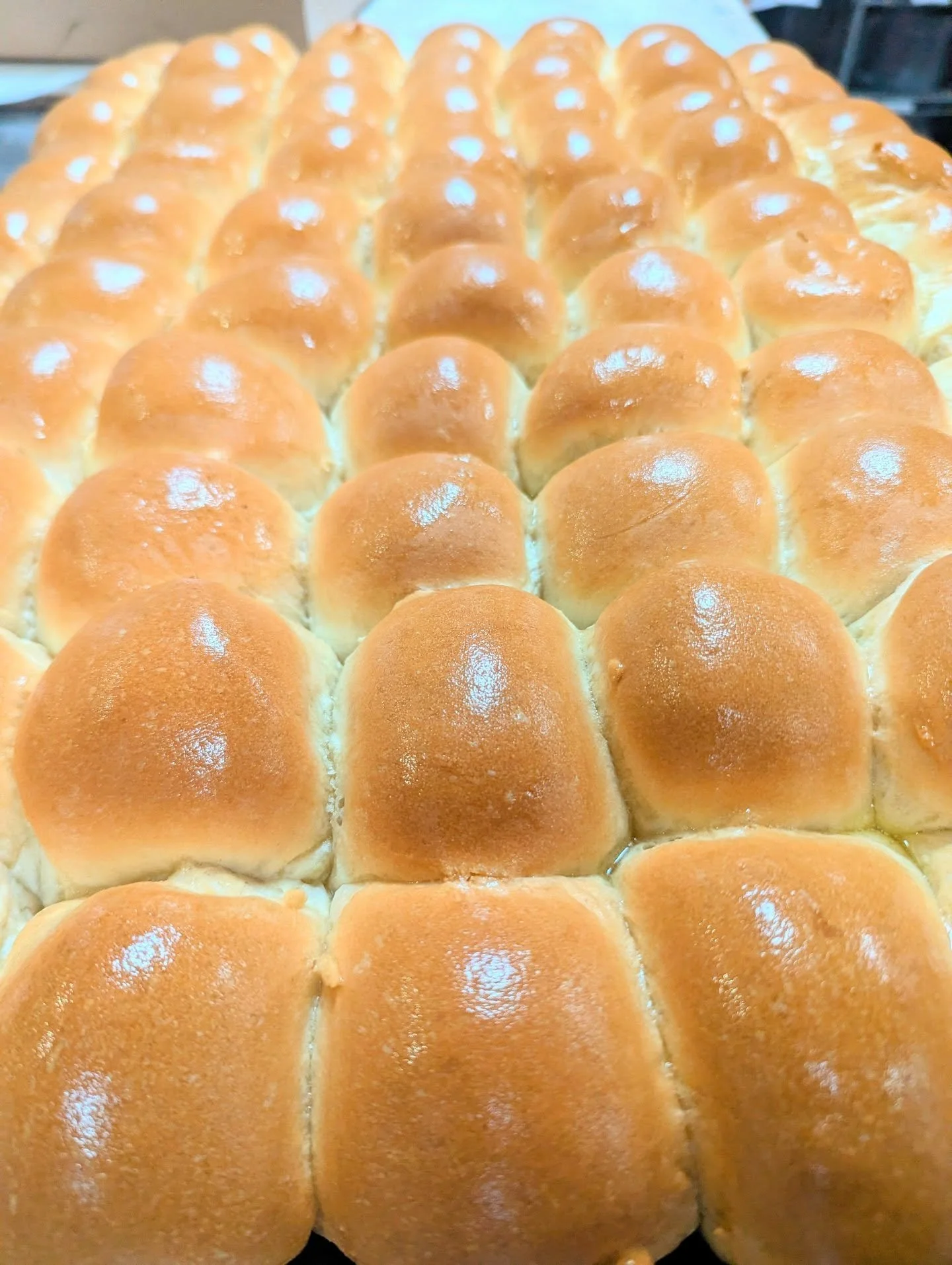 Potato rolls as far as the eye can see! Light, fluffy, buttery, salty, and fresh out of the oven every day this week! But we'll be making a ton on Wednesday, 12/24, Christmas Eve! 

Get your orders for any other bread and treats you want to stock up 
