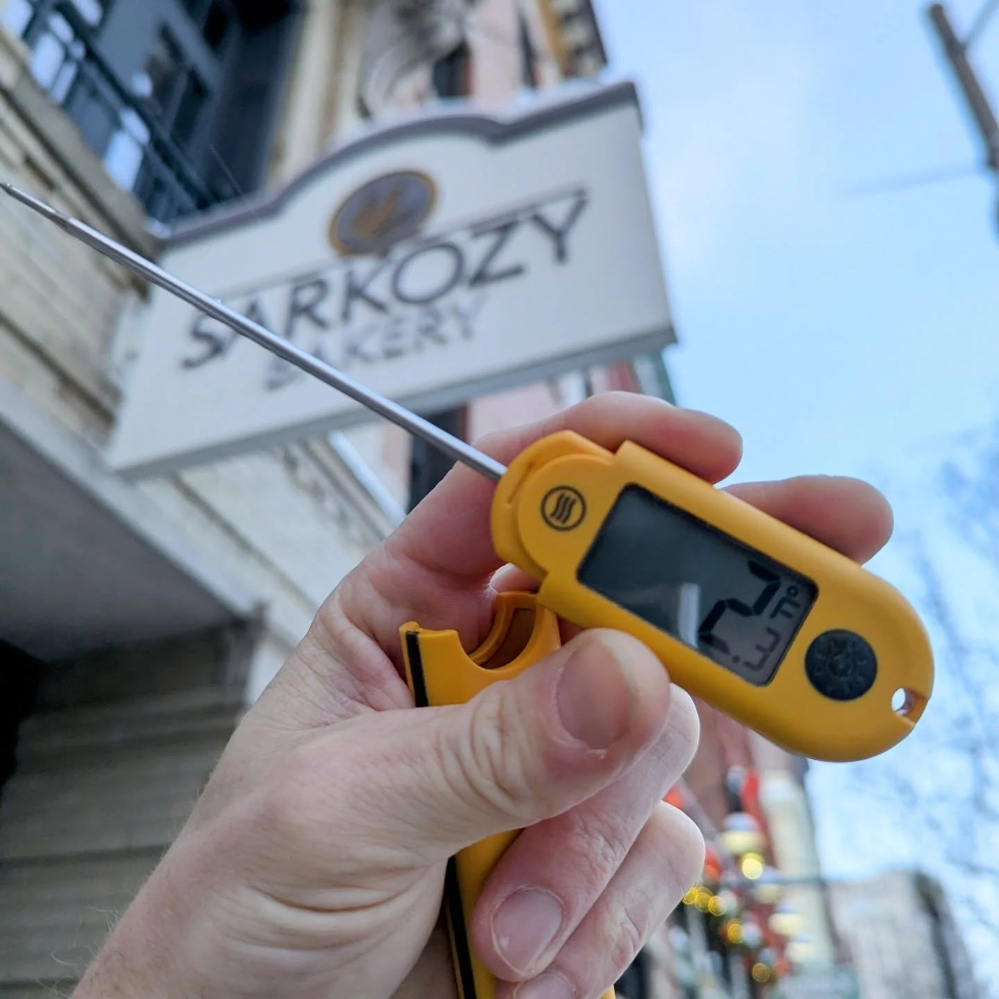 Good news everyone! It's not (yet) as cold outside as it is in our walk-in!

But in all seriousness, be safe! Make good decisions. I know everyone is getting a little stir crazy and the siren call of the bakery is hard to resist. If you gotta get out