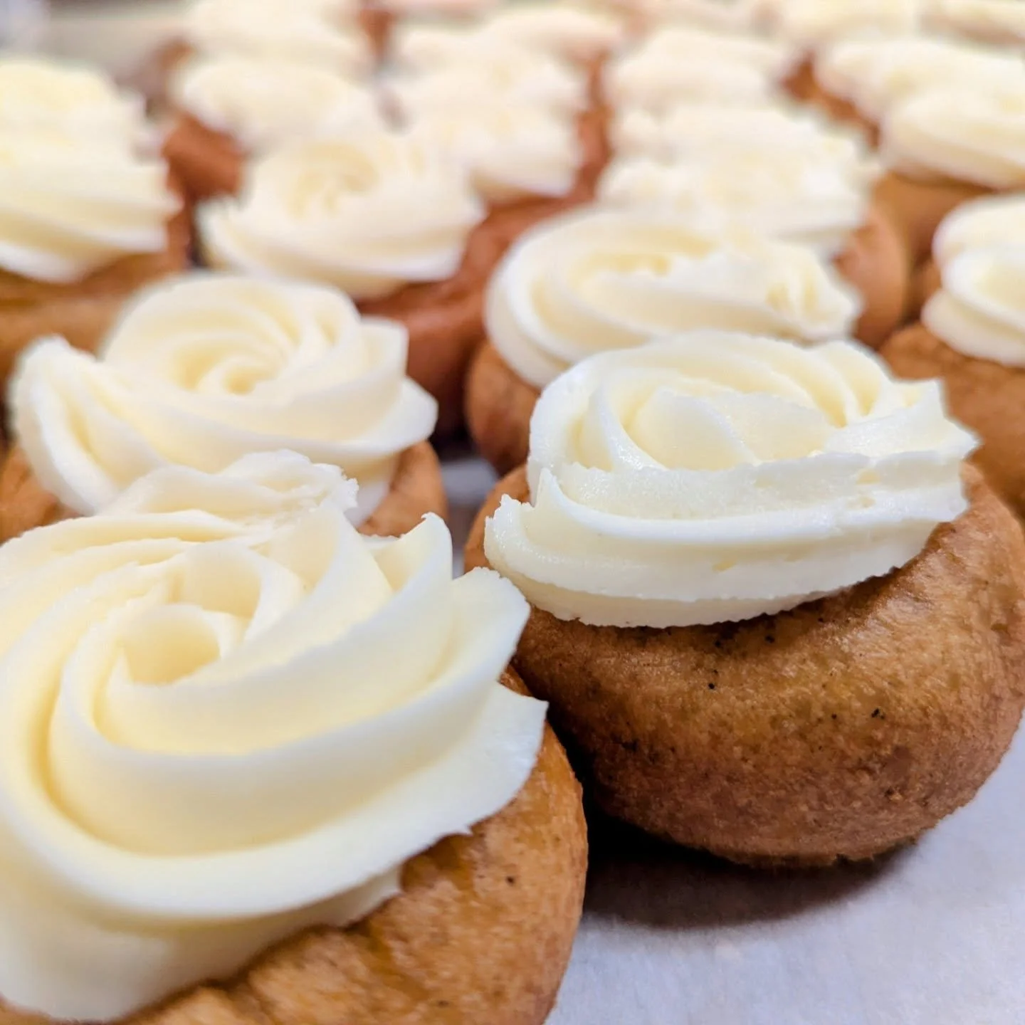 The second (!) batch of buttercream donuts are ready!

We thought we made more than enough but sold out within half an hour. But thanks to decisive action by the bakers, we've got another batch ready for anyone who wants one (or six or 12)!

Also, to