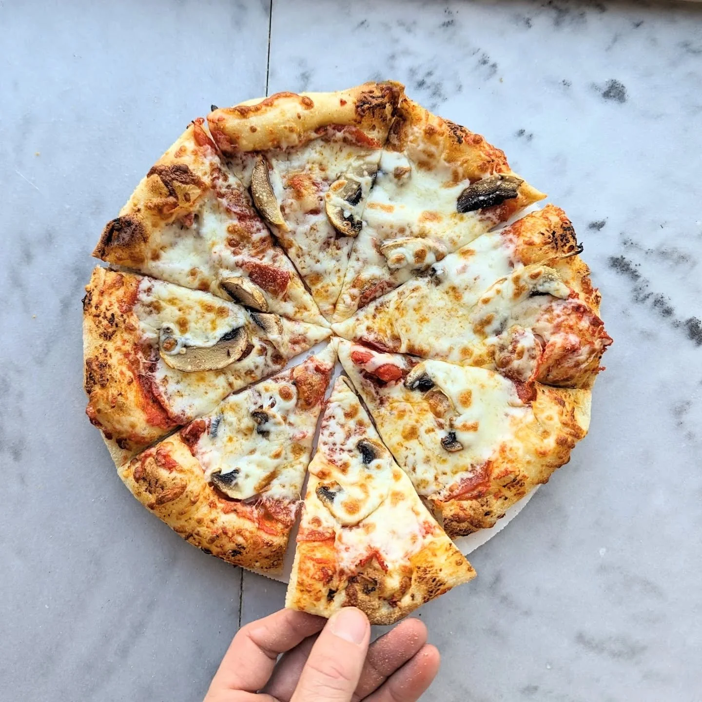 Free pizza! Tomorrow, Monday, 2/9, at the bakery from 10am-5pm!

Thanks to a kind donation from the Kalamazoo Community Foundation, the first 100 pizza orders at our bakery are free! What do you get? A made to order 8" personal pizza with your c