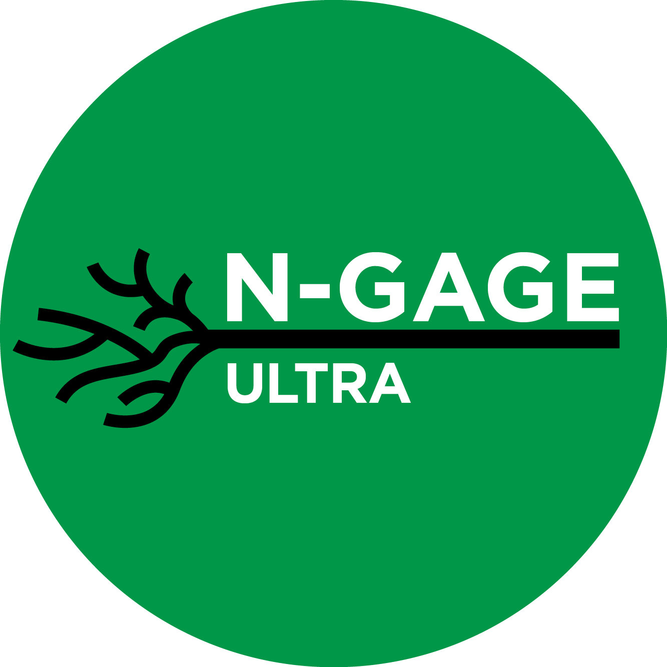 A brown cardboard box displaying a label with the text "UAS N-GAGE ULTRA," a green leaf and root graphic, and information about agricultural solutions including contact details and application rate.