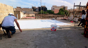 Test sample on a roof in Dakar