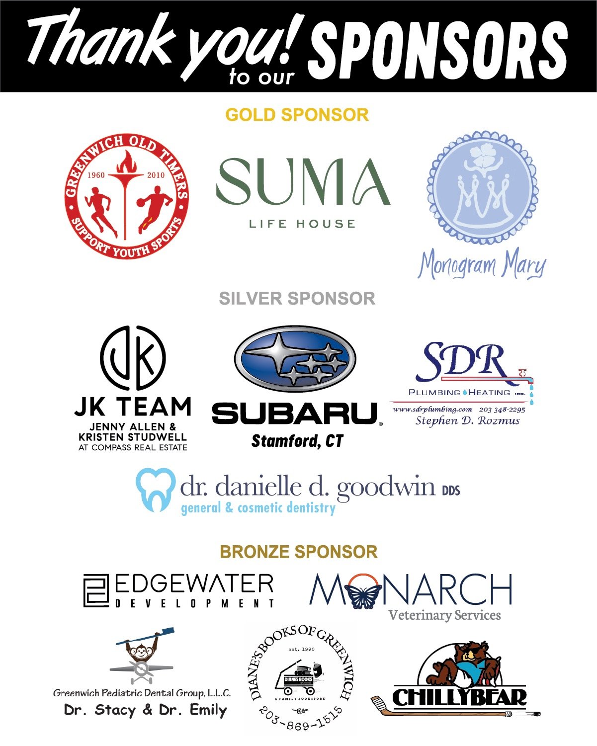 🥅❤️ Thank you to our amazing sponsors for supporting Greenwich High School Girls Hockey! 🖤🥅 


#thankyoutooursponsors
 #supportgirlshockey
 #ghswinterclassic2025