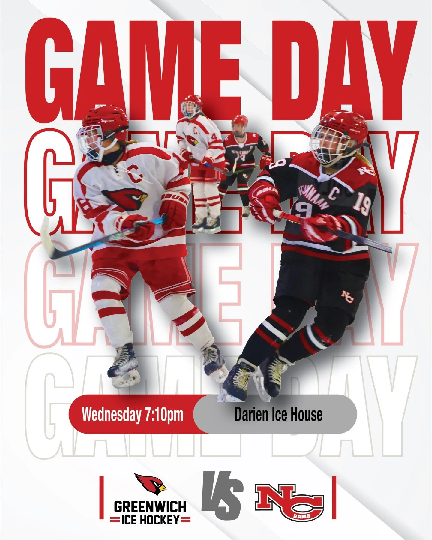 🏒 GGVH Game Day!
Taking on NCHS tonight &mdash; LET&rsquo;S GO BIG RED! 🔴🔥