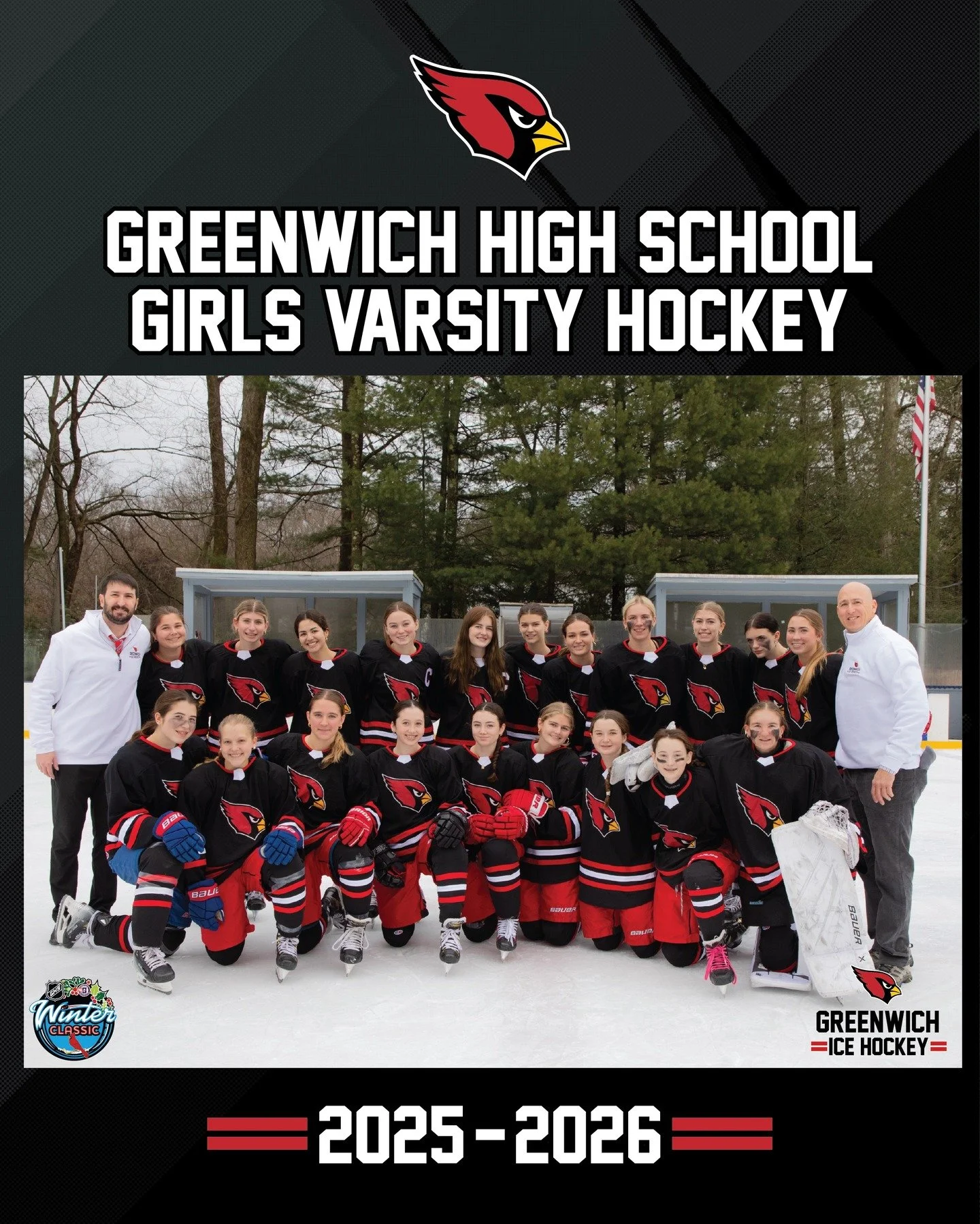 Nail-biter at the Winter Classic!
2&ndash;2 OT tie vs Trumbull/St. Joe&rsquo;s
⭐️ Garden Catering Player of the Game: #26 Maddy Weiner (2️⃣ goals)
What A Game! @maddyw_26 @gardencatering @thegreenwichskatingclub @trumbullsjghockey